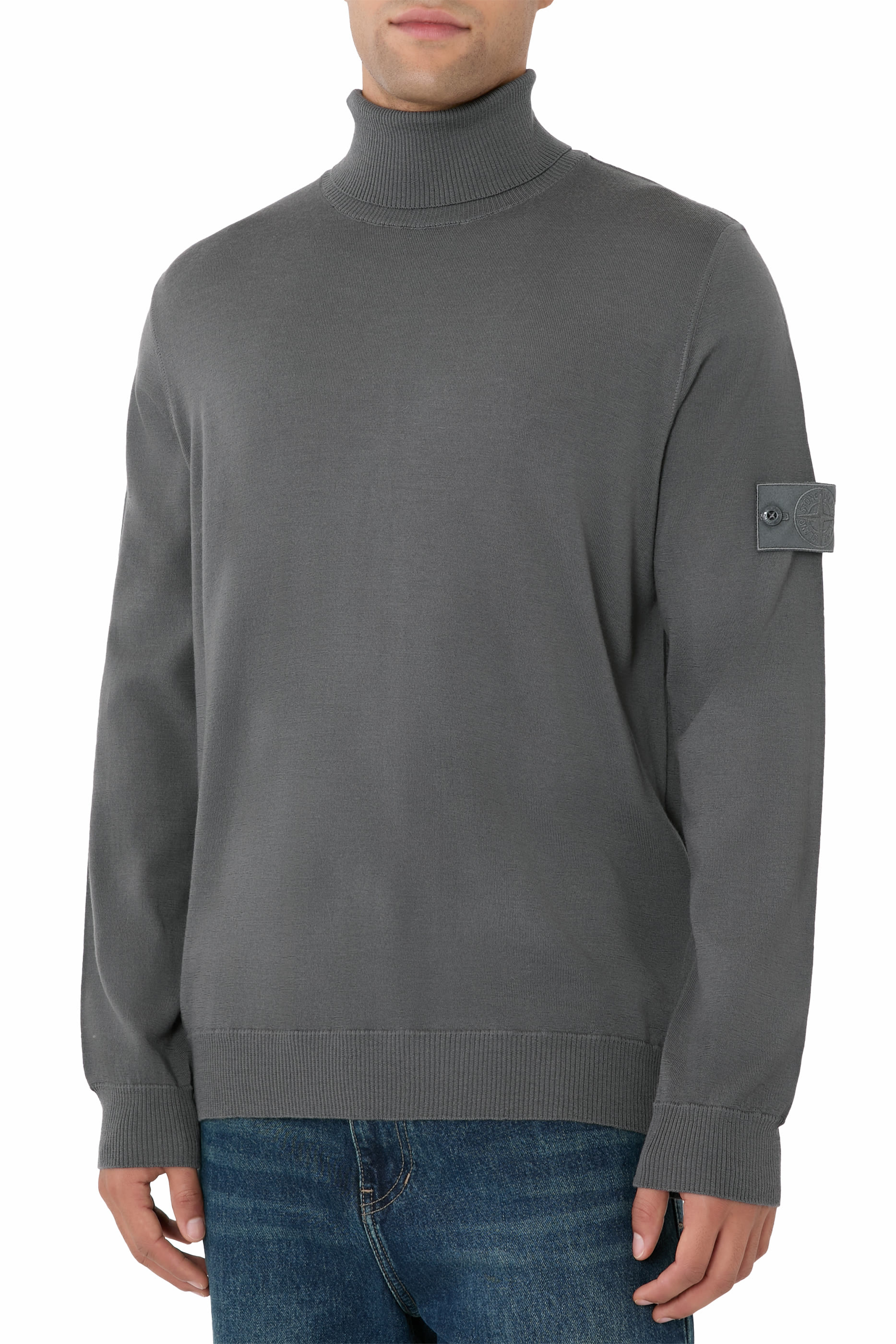 Turtleneck Jumper with Ribbed Trims