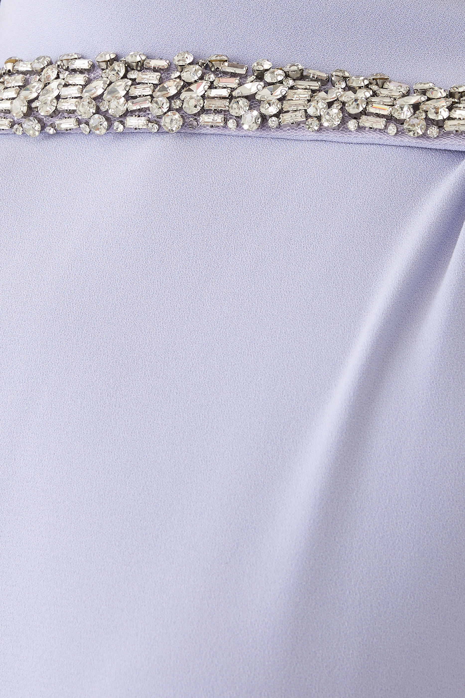 Embellished Cape Satin Crepe Gown