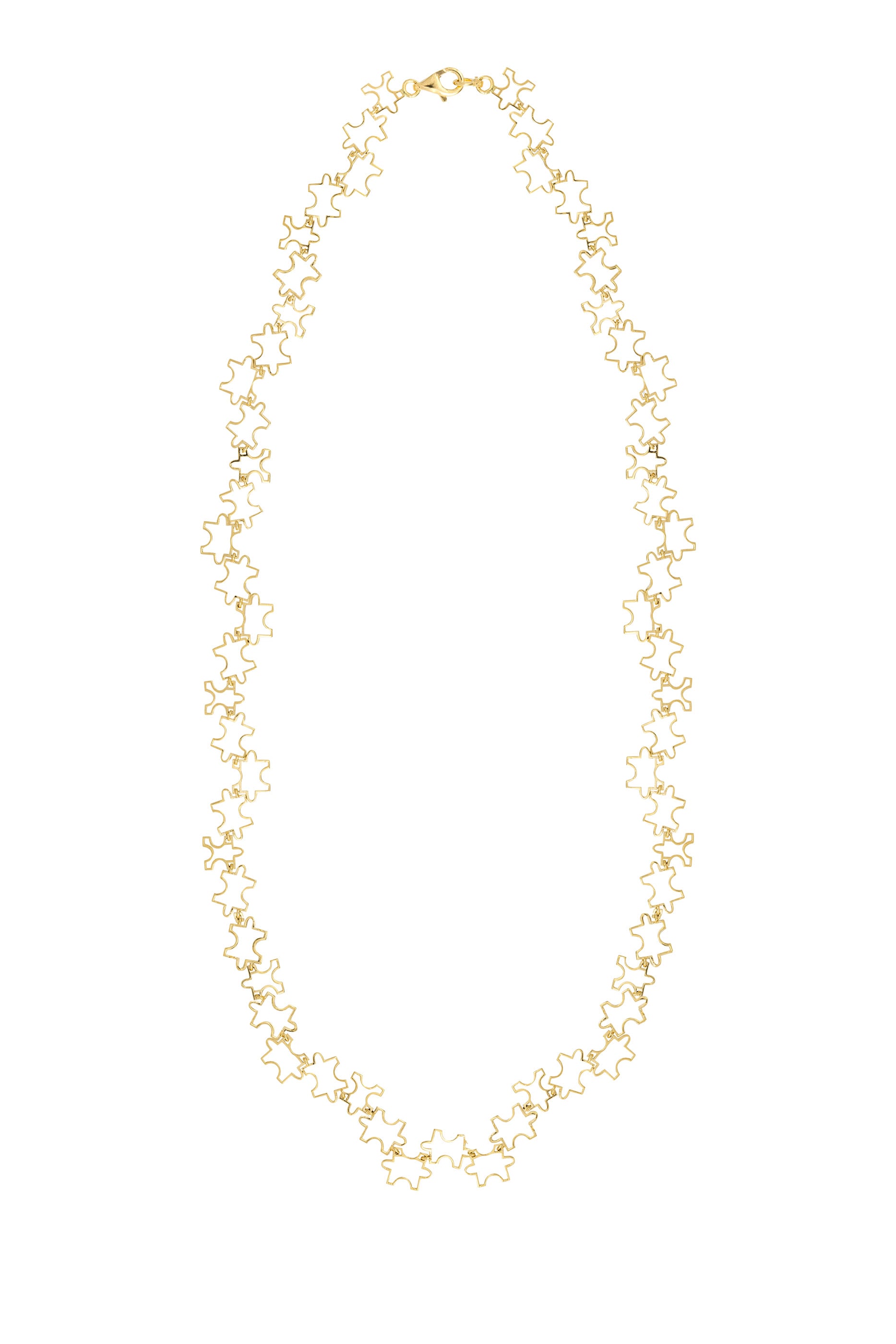 Puzzle Cage Necklace, 18K Yellow Gold