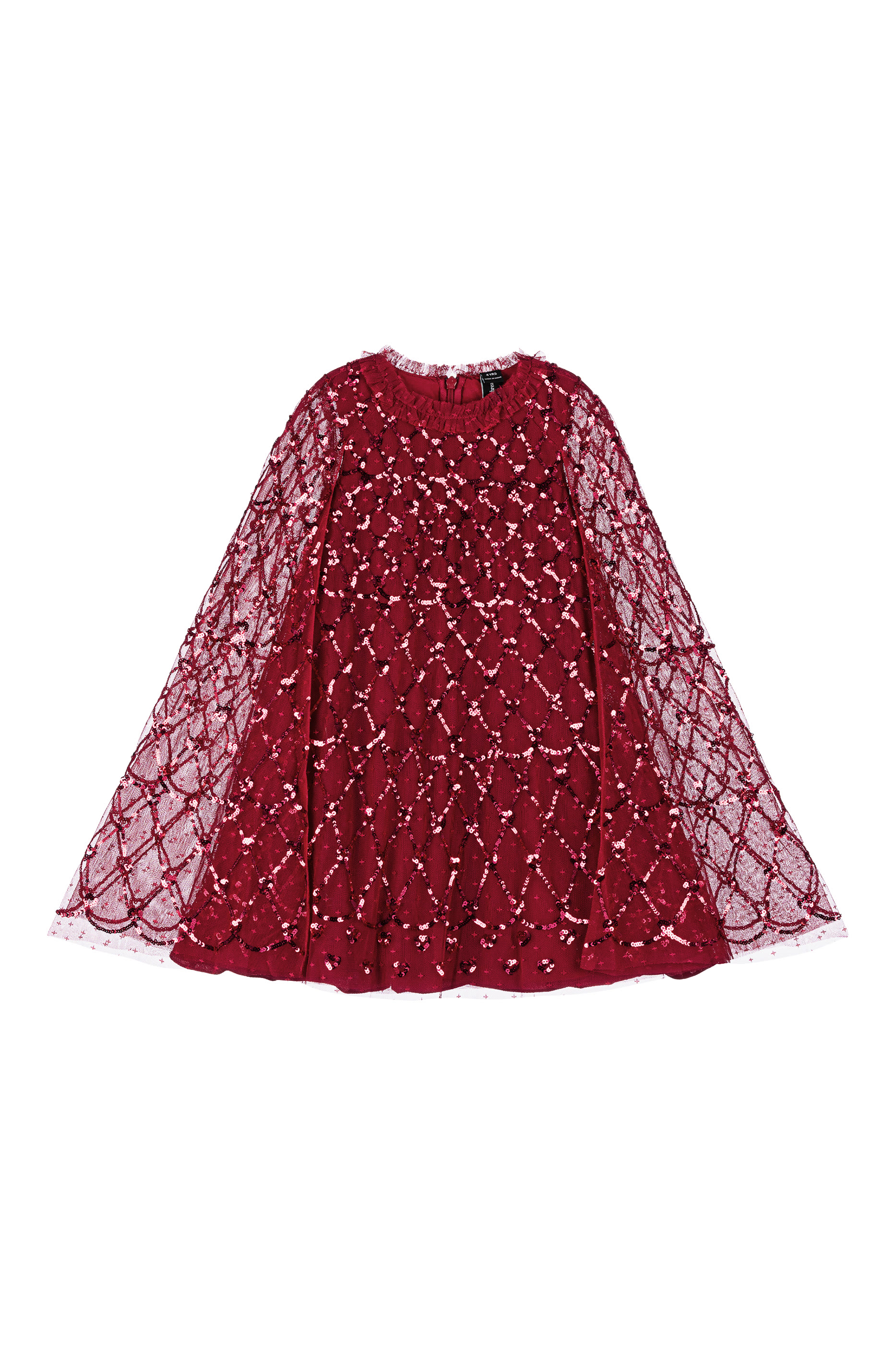 Kids Heart Lattice Cape Dress