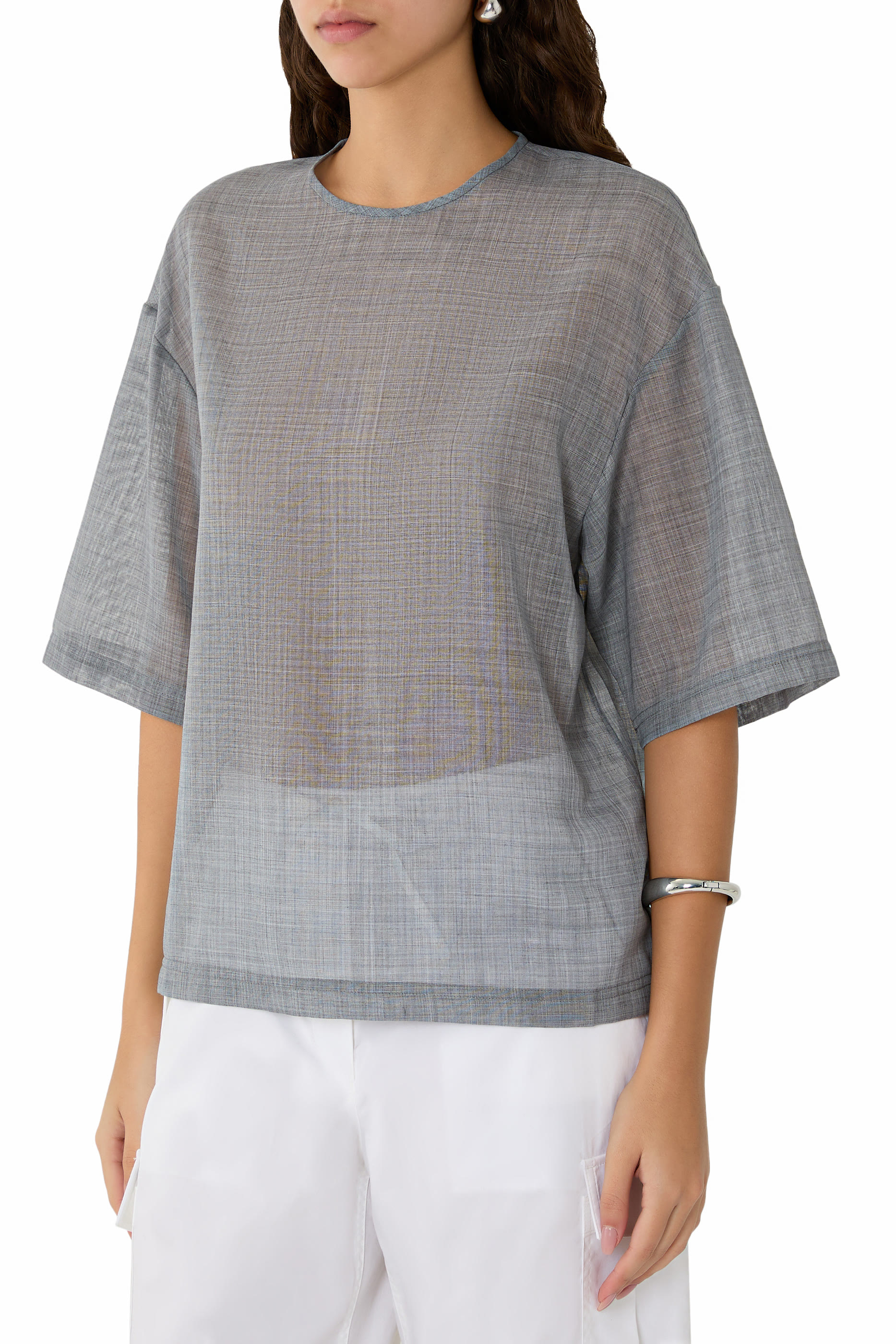 Sheer Wool Gauze Easy T-Shirt