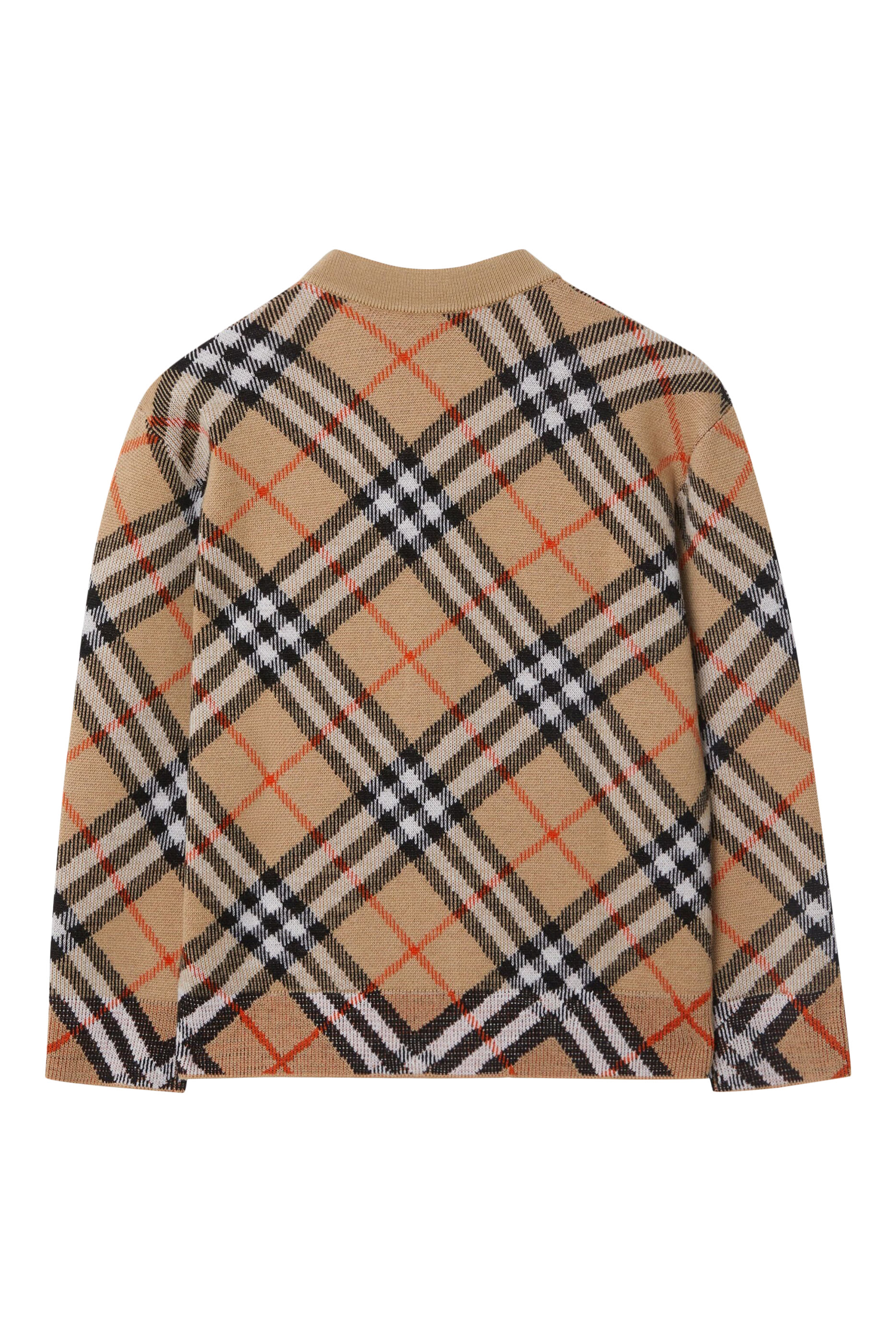 Kids Check Wool Cardigan