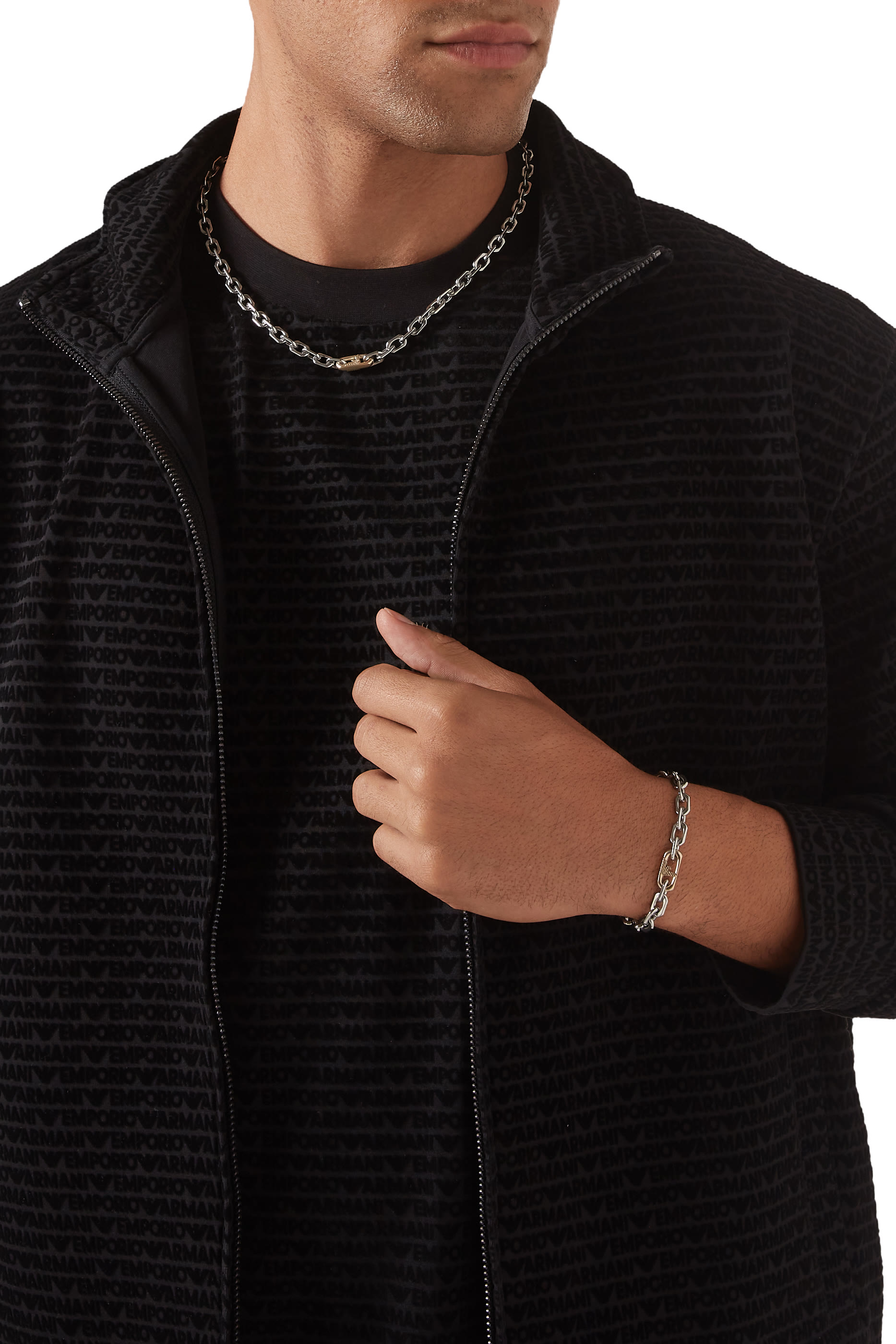 Two-Tone Stainless Steel Chain Bracelet