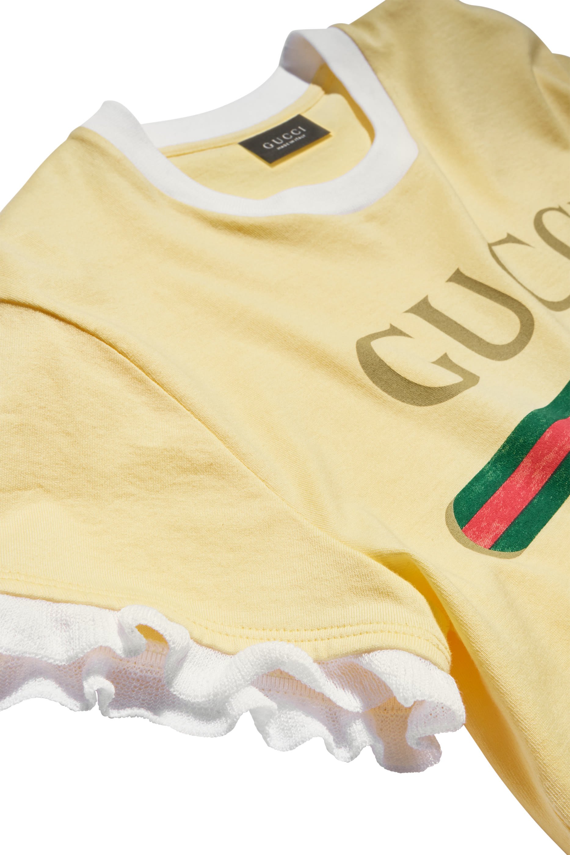 Logo-Print Ruffle T-Shirt