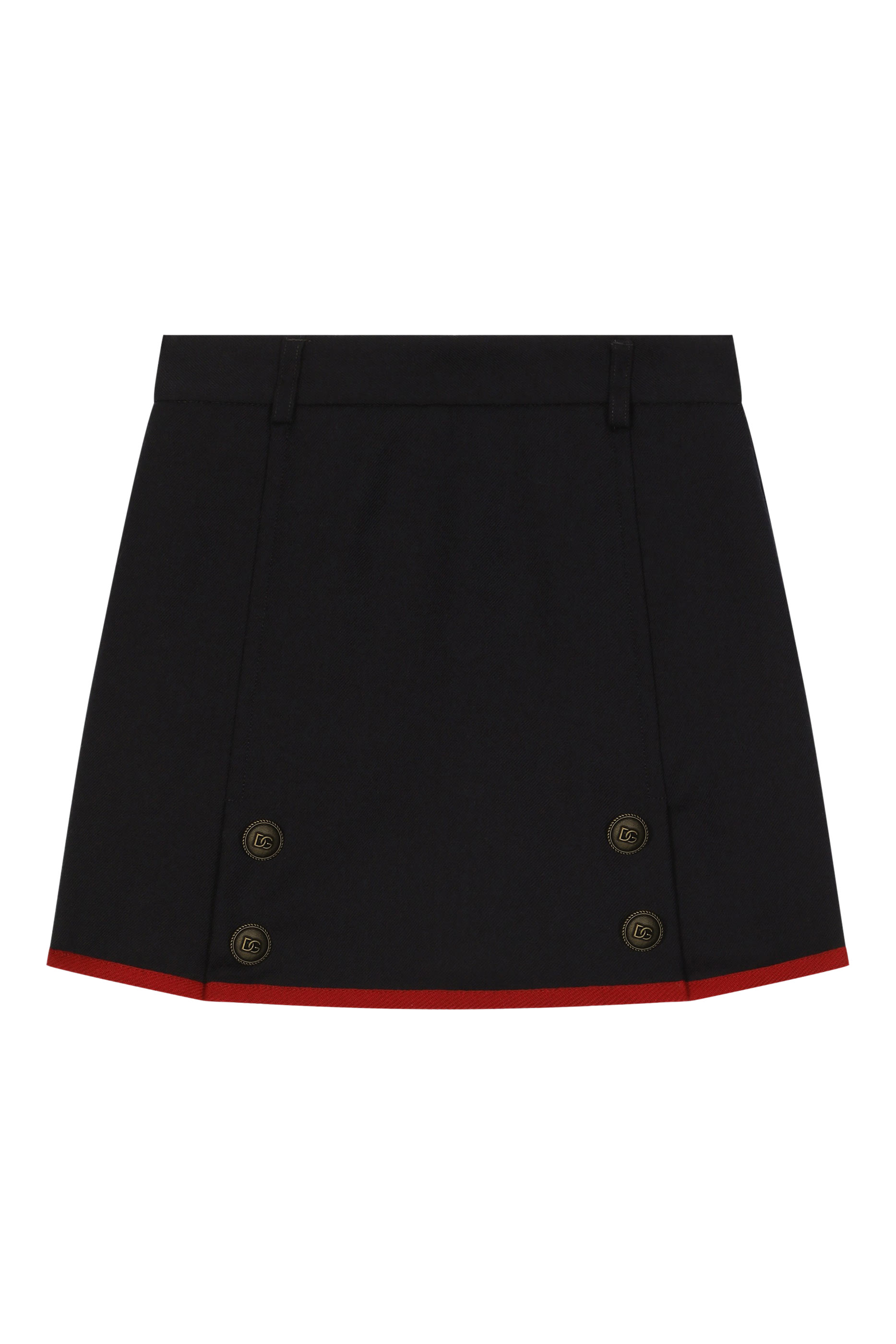 Kids Wool Skort with Decorative Buttons