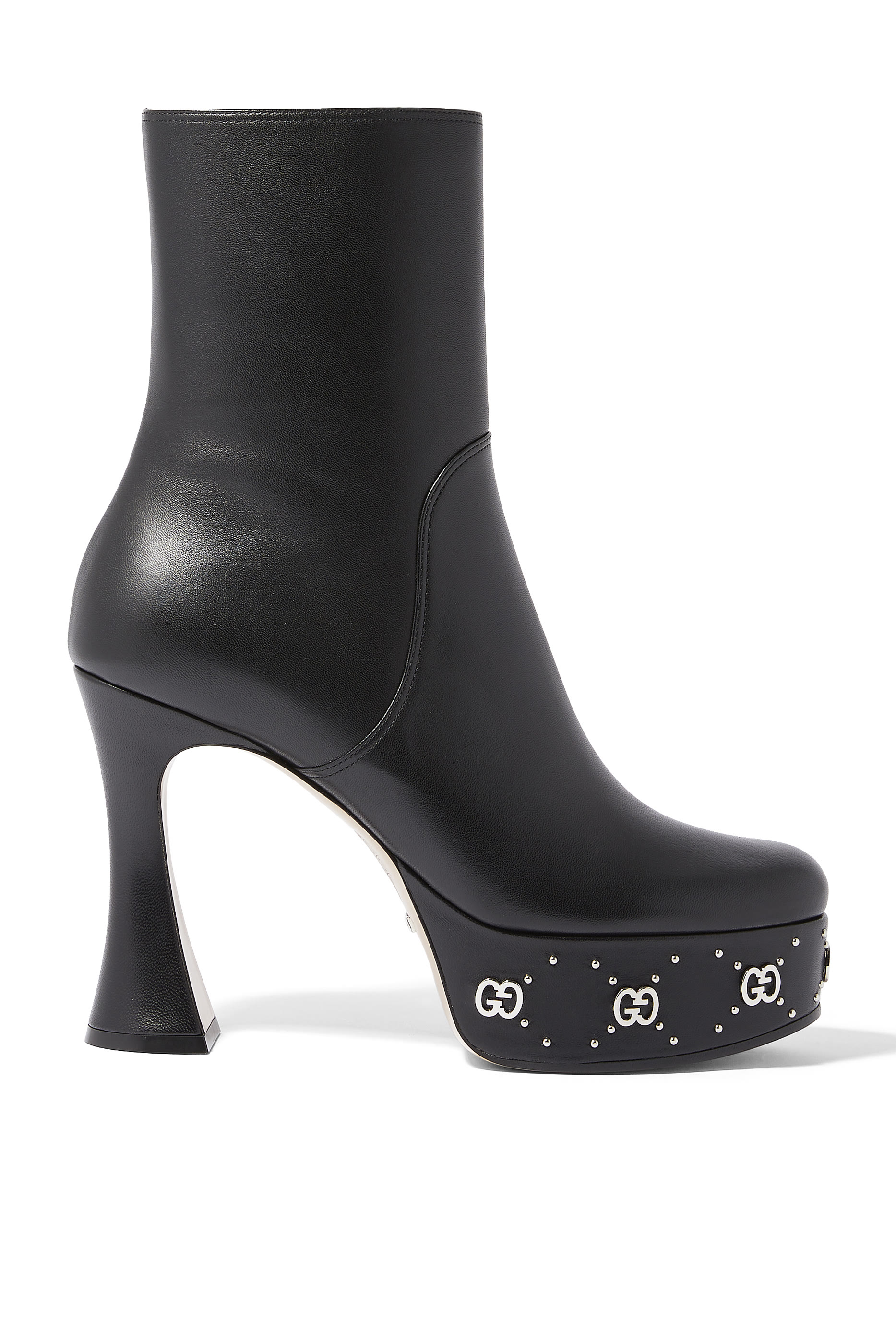 GG Stud 115 Leather Platform Boots