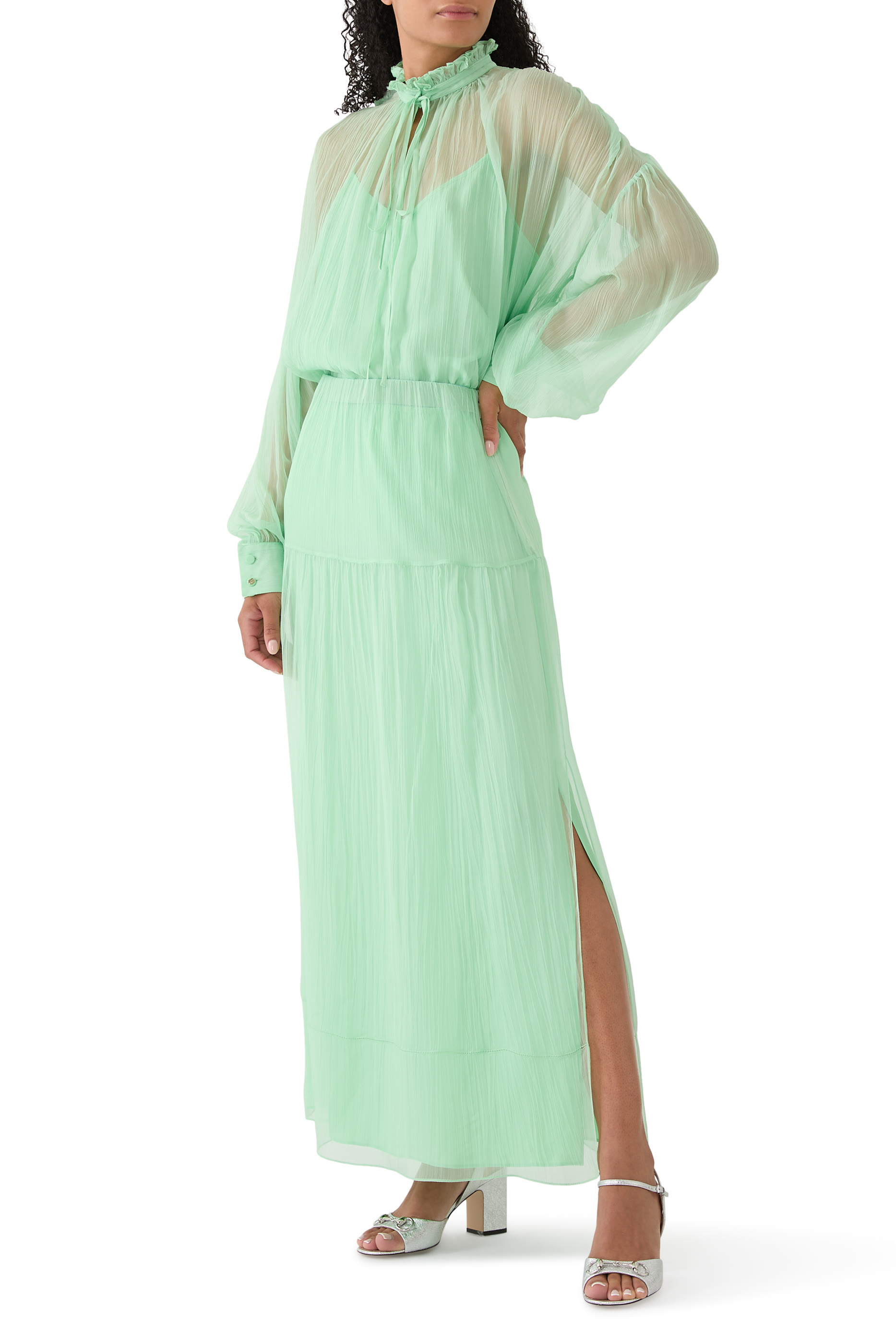 Silk Chiffon Creponne Top