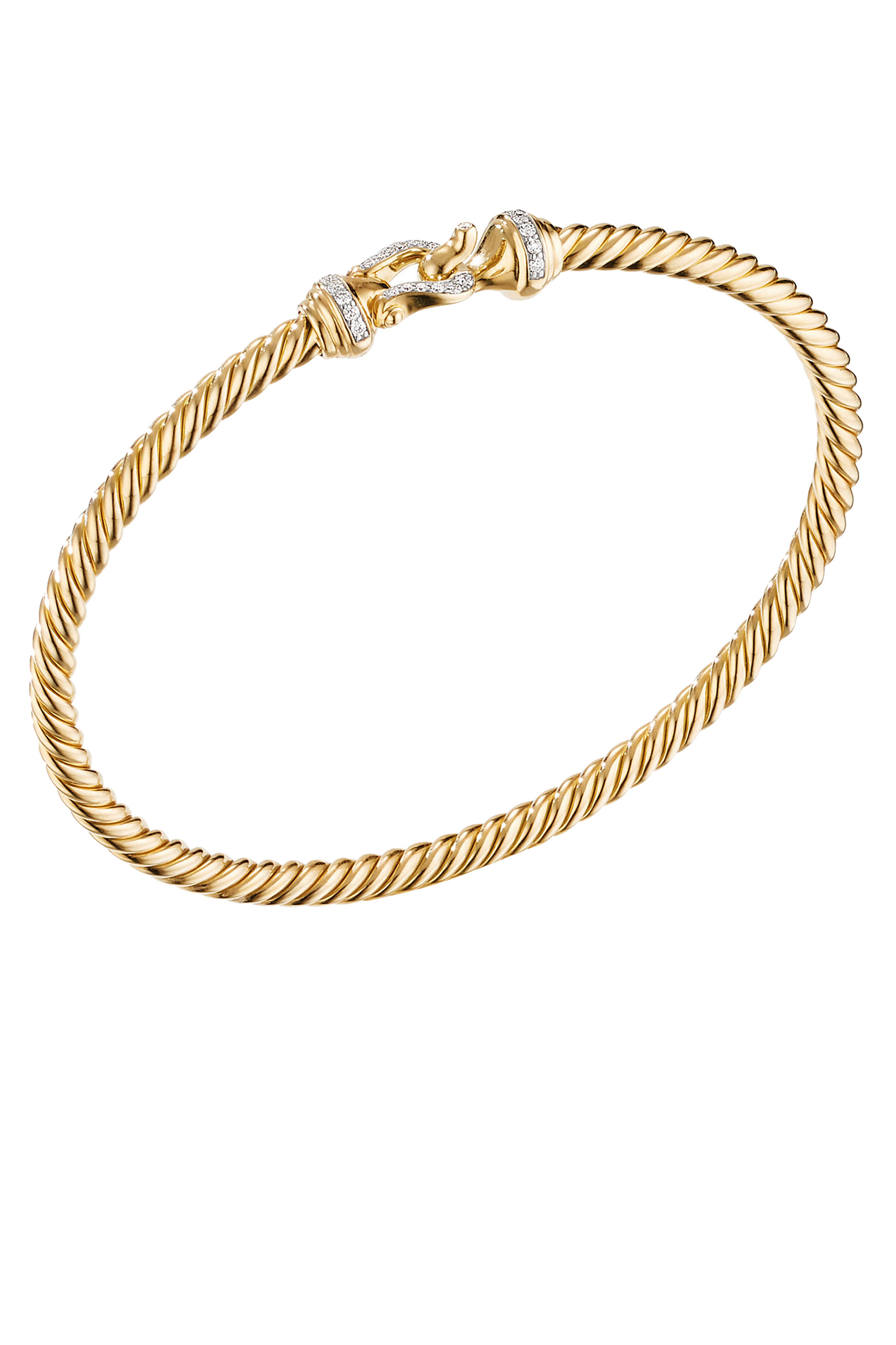 Cable Buckle Bracelet, 18k Gold & Diamond