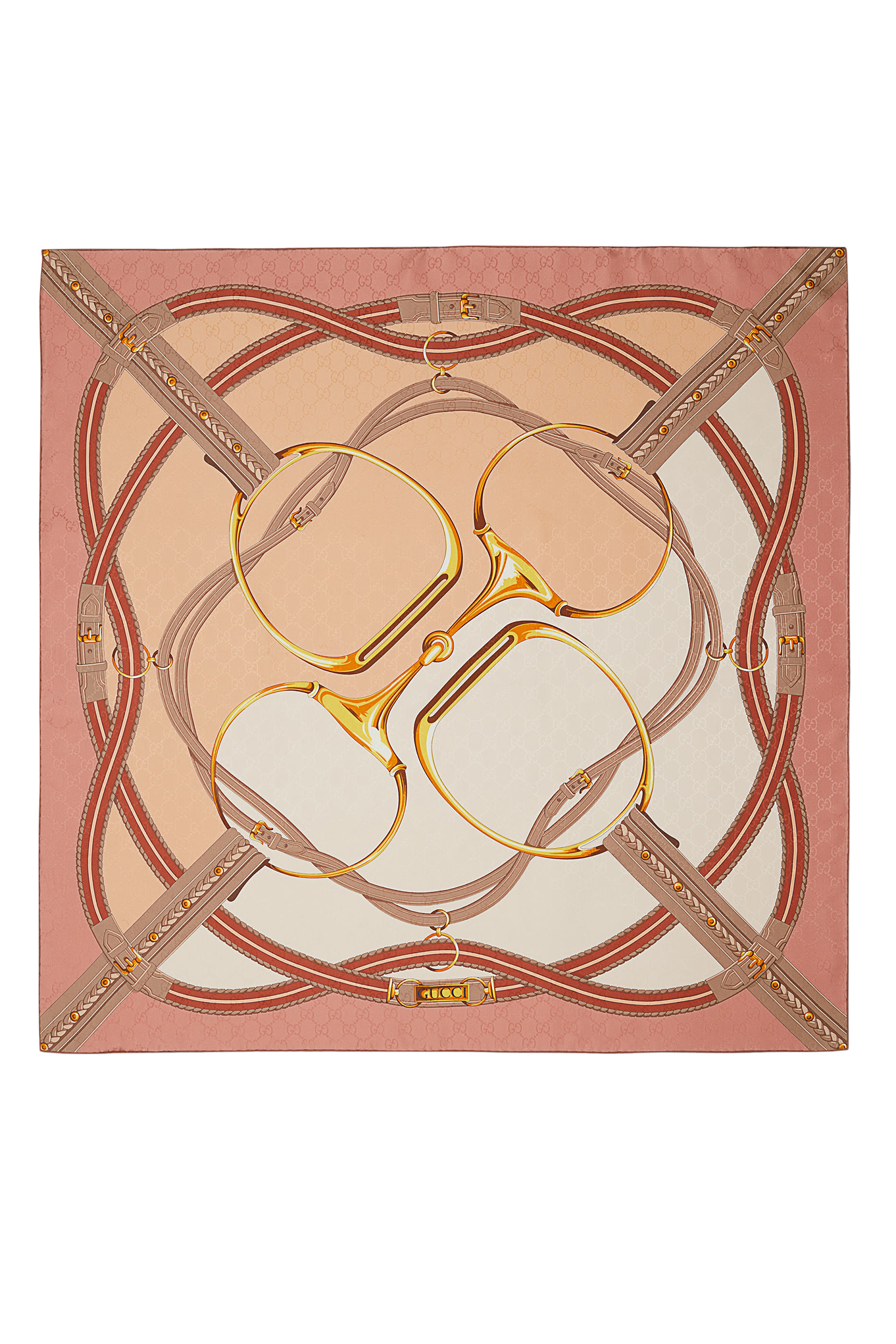 Horsebit Print Silk Carr&eacute;