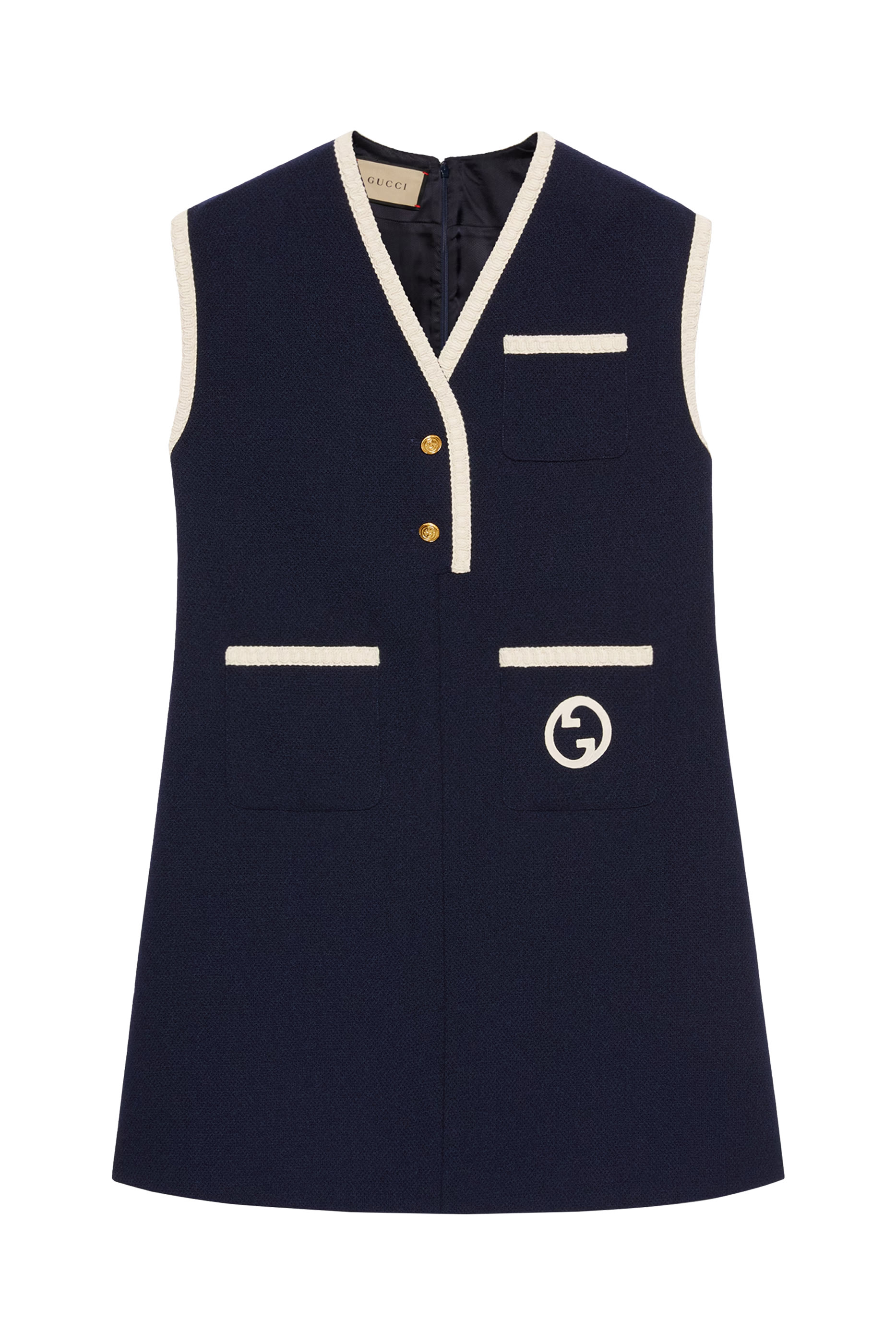 Retro Tweed Mini Dress with Interlocking G