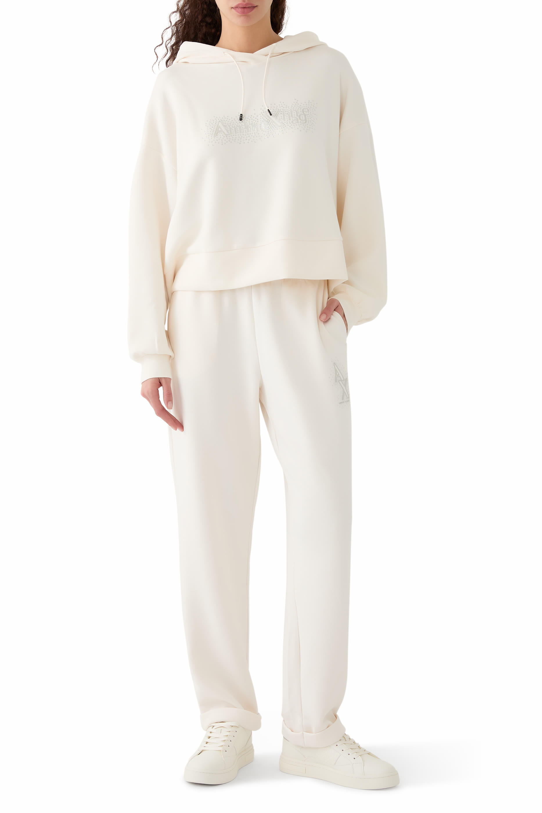 Rhinestone Logo Interlock Trousers