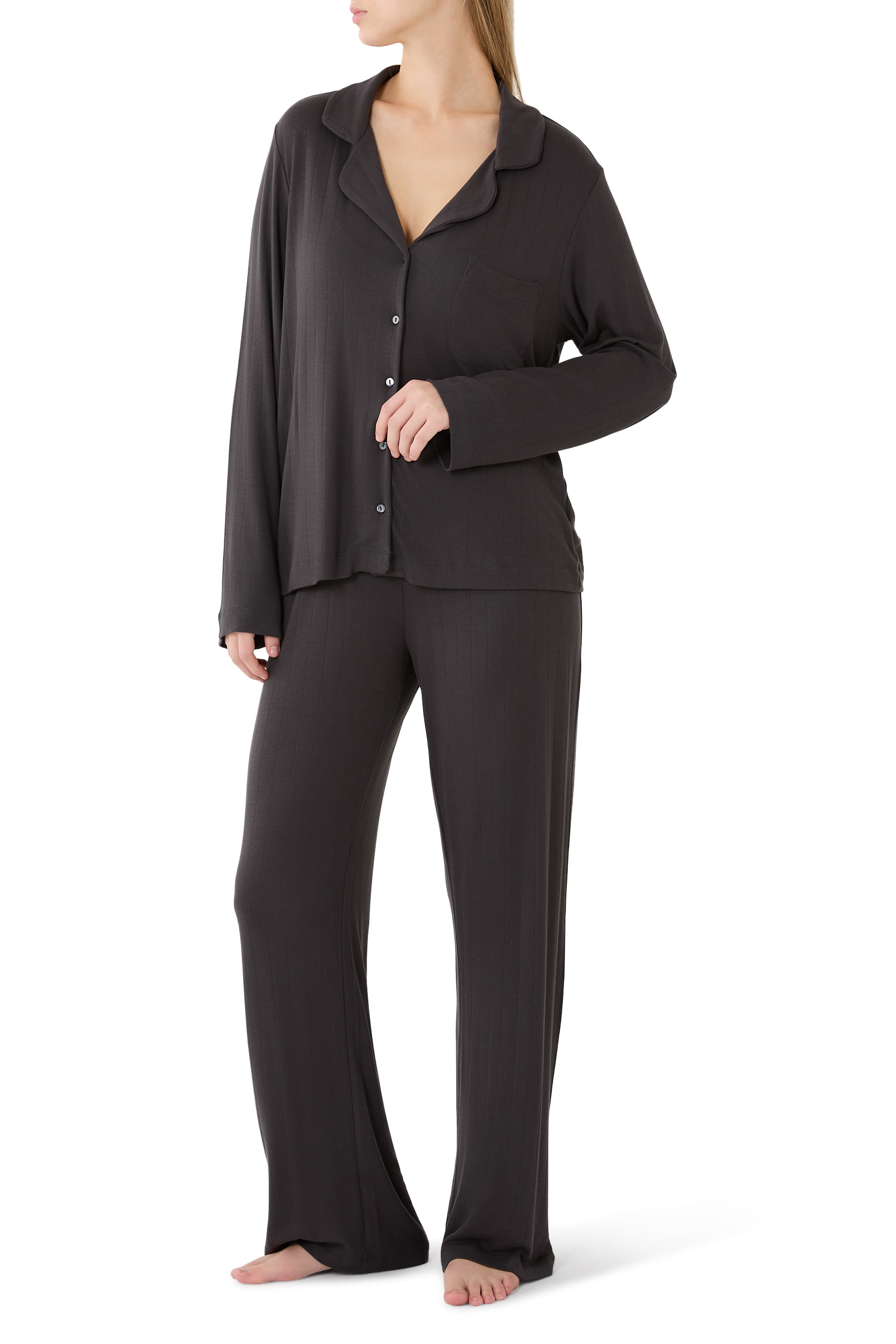 Jersey Classic Flat Rib Pajama Set 