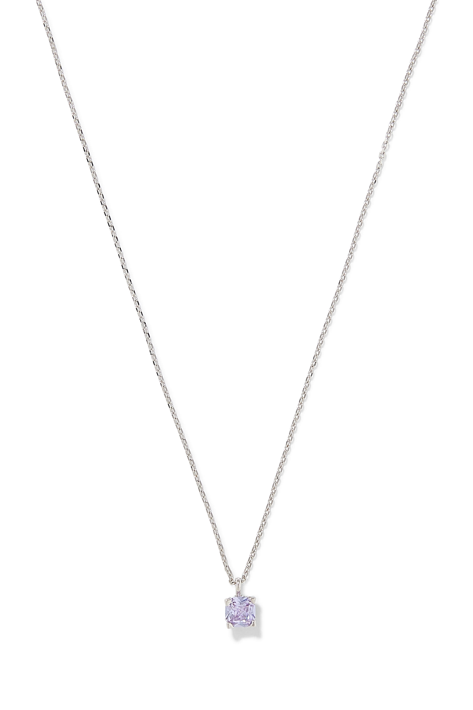 Little Luxuries Square Pendant, Plated Metal & Cubic Zirconia