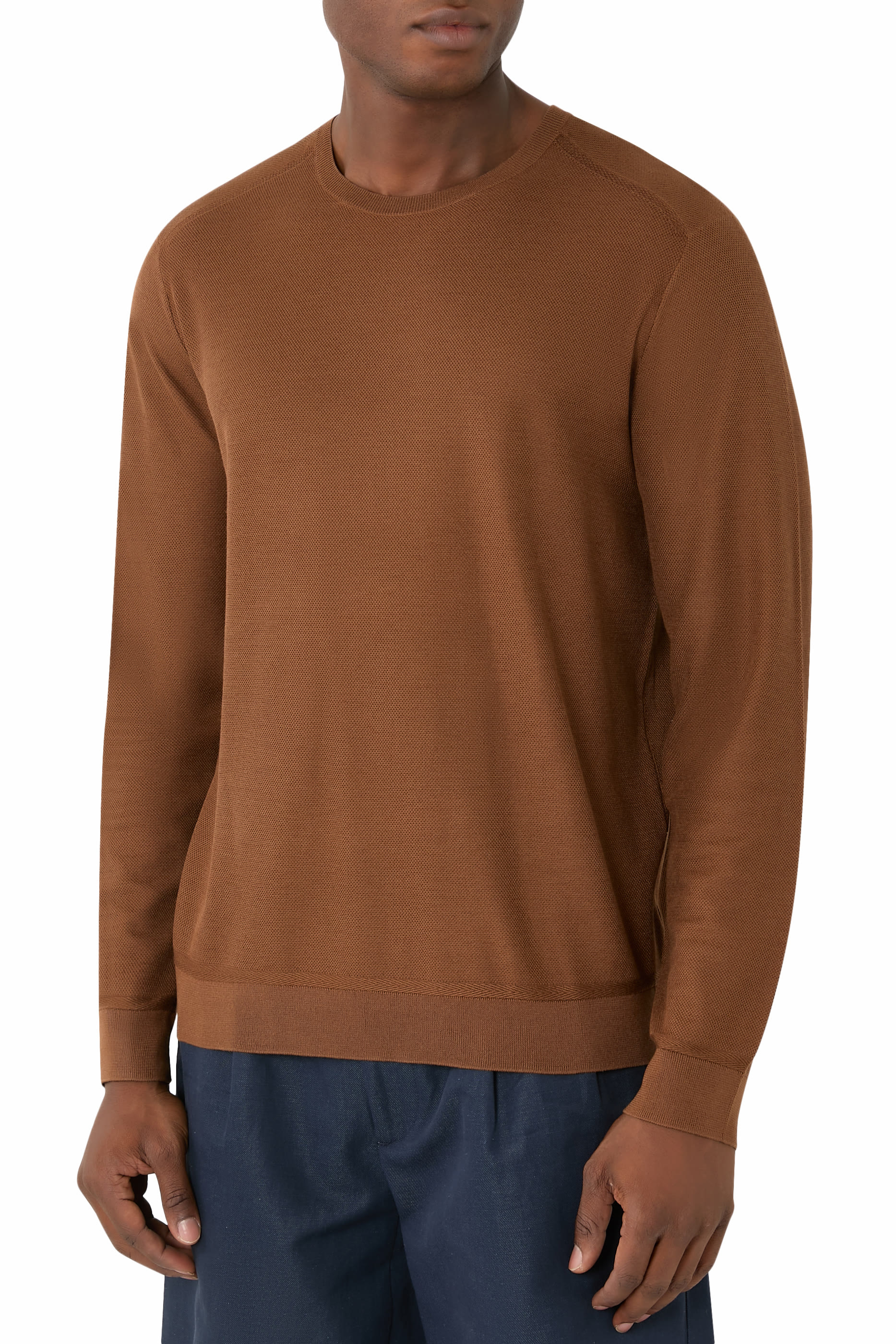 Silk-Cotton Crewneck Sweater