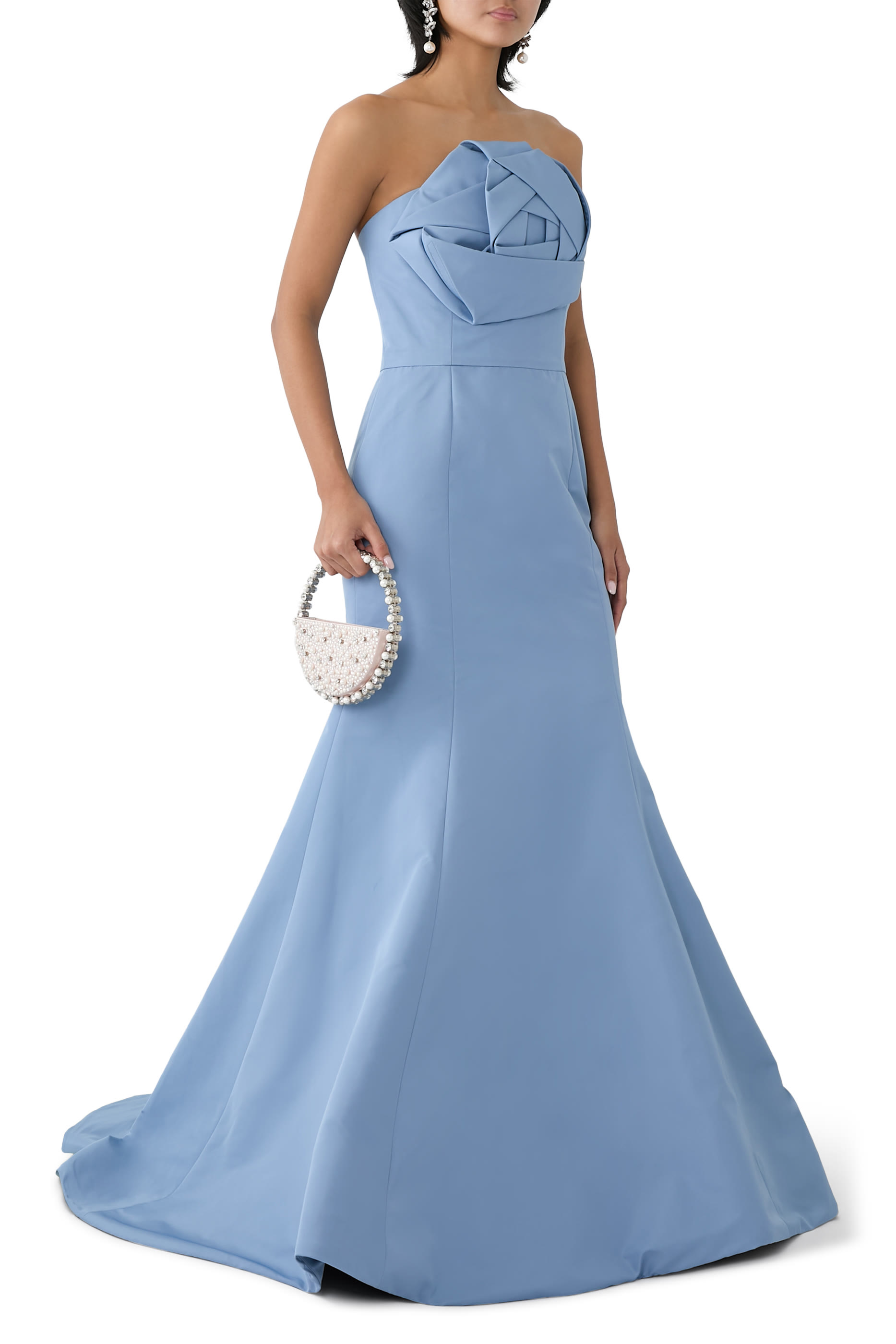 Rosette Faille Trumpet Gown