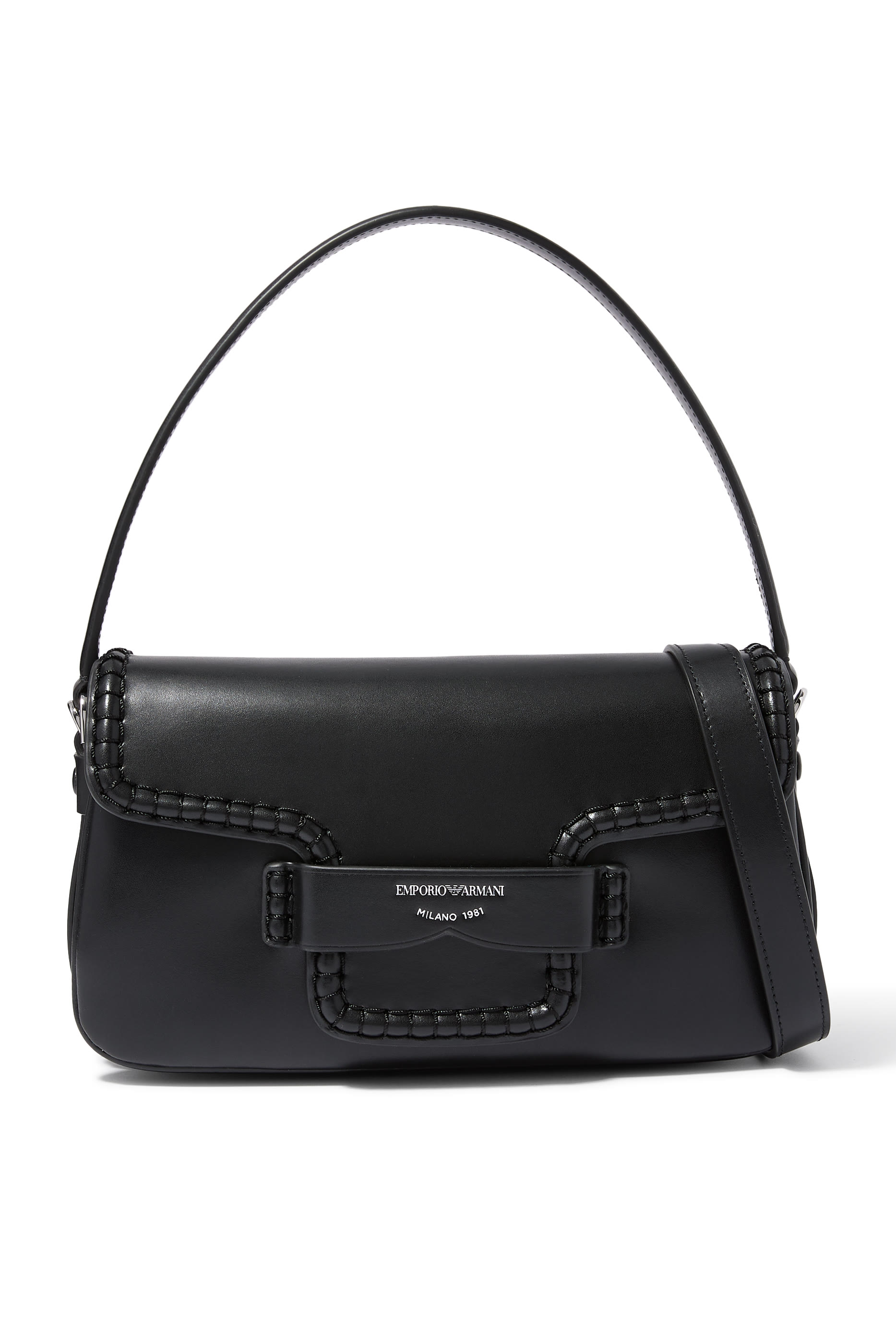 Braided Stitched Front Crossbody Bag