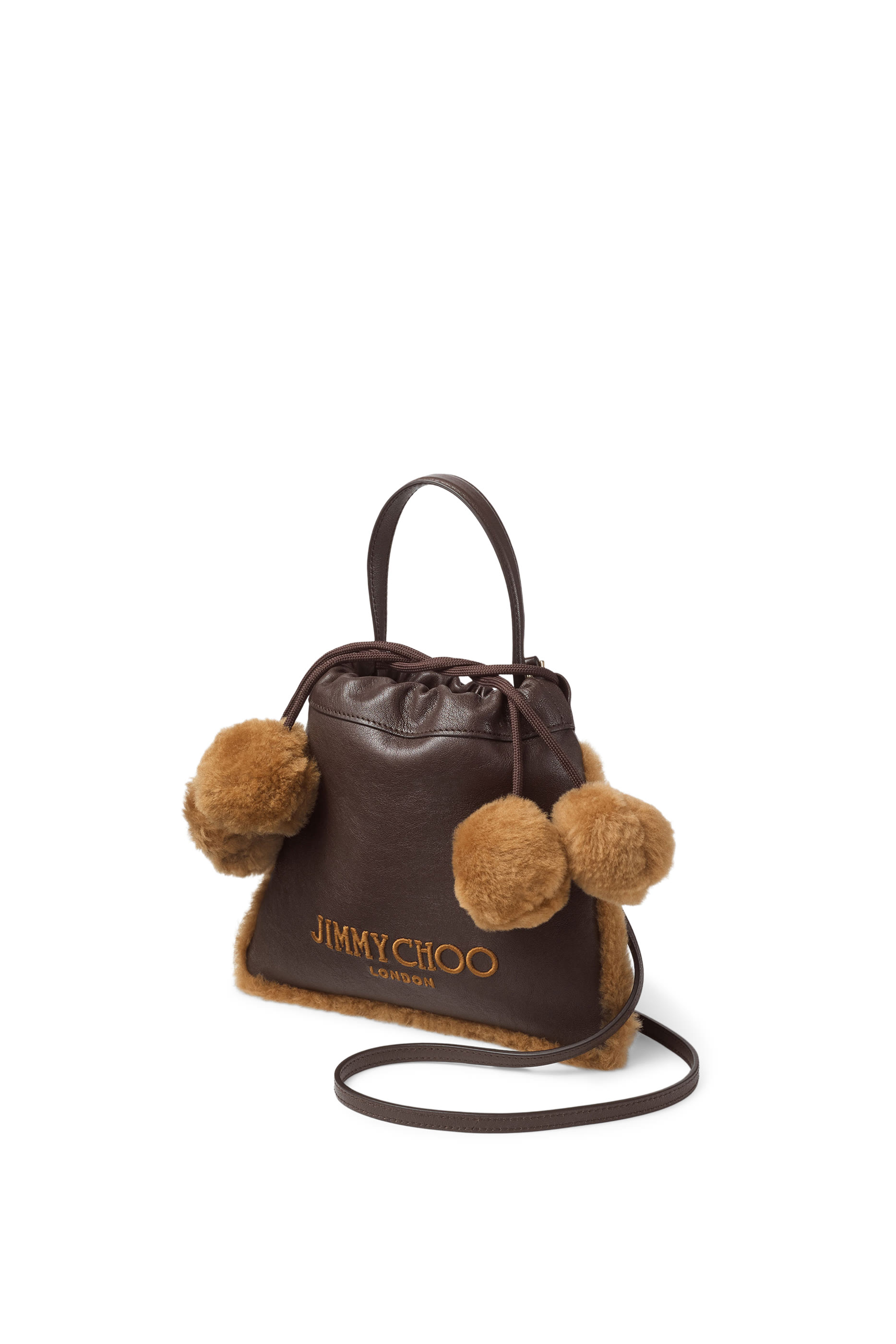 Pom Pom-Detail Drawstring Pouch