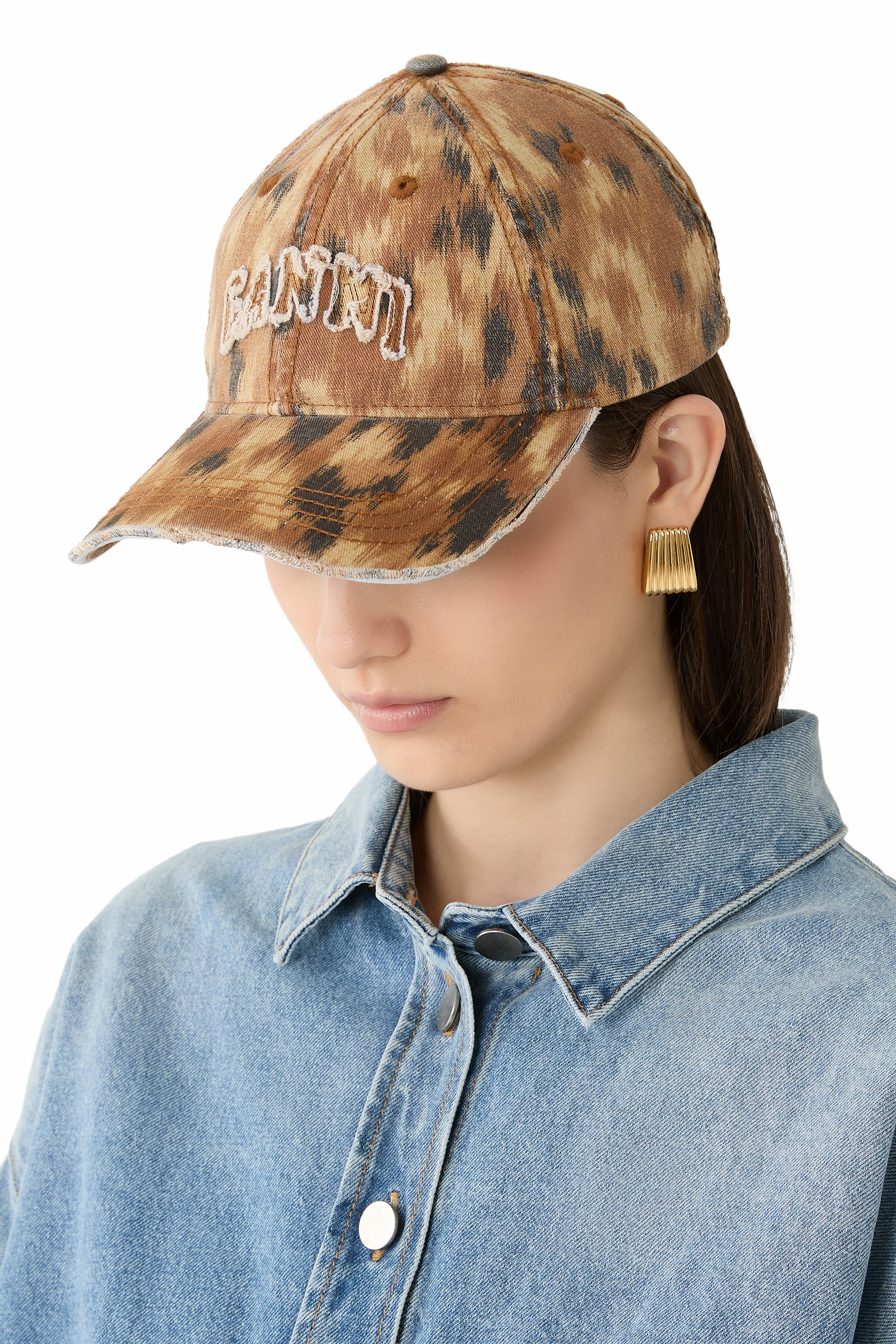 Washed Cotton Print Canvas Cap