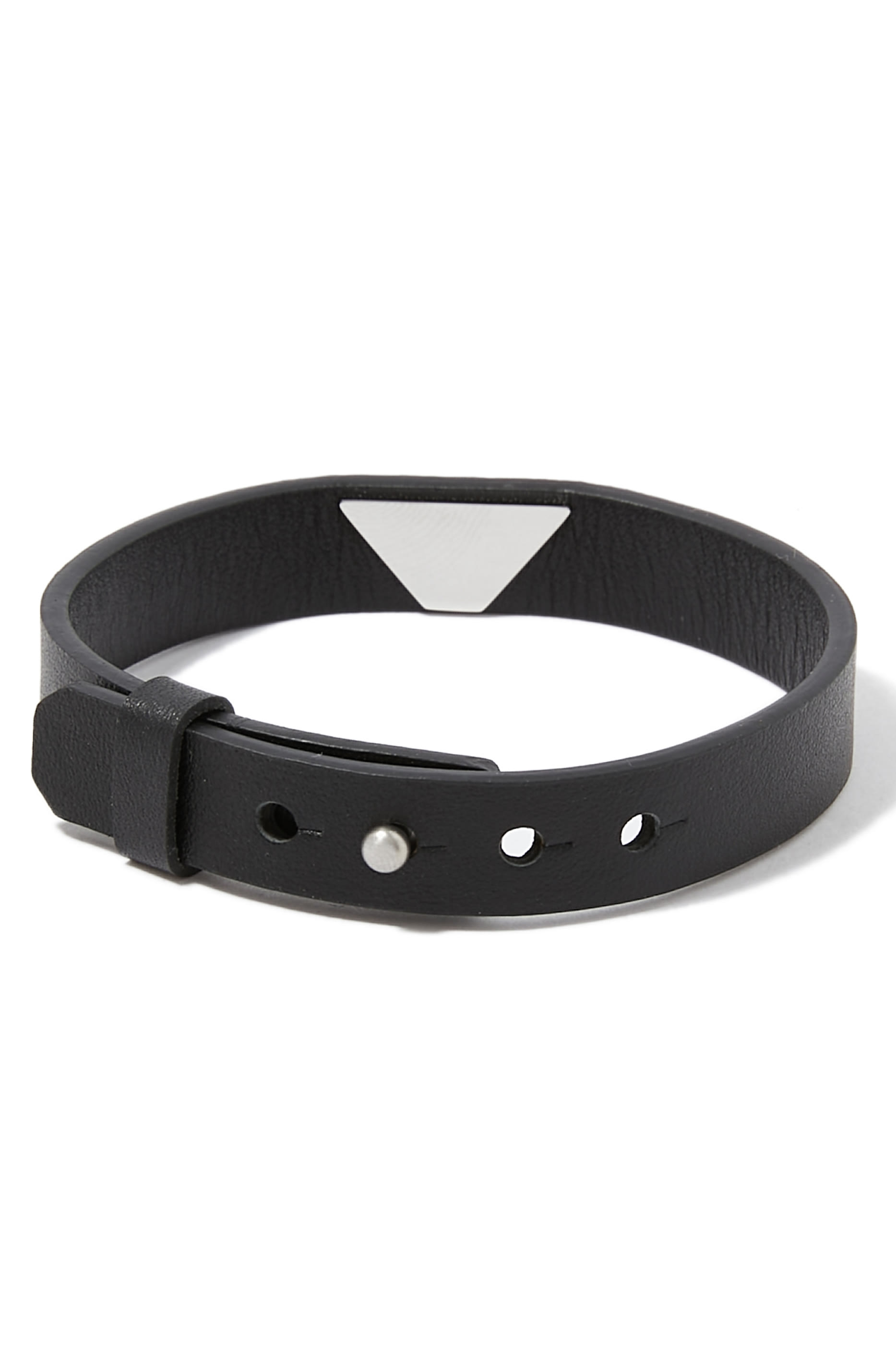 Eagle Logo Strap Bracelet, Leather & Steel