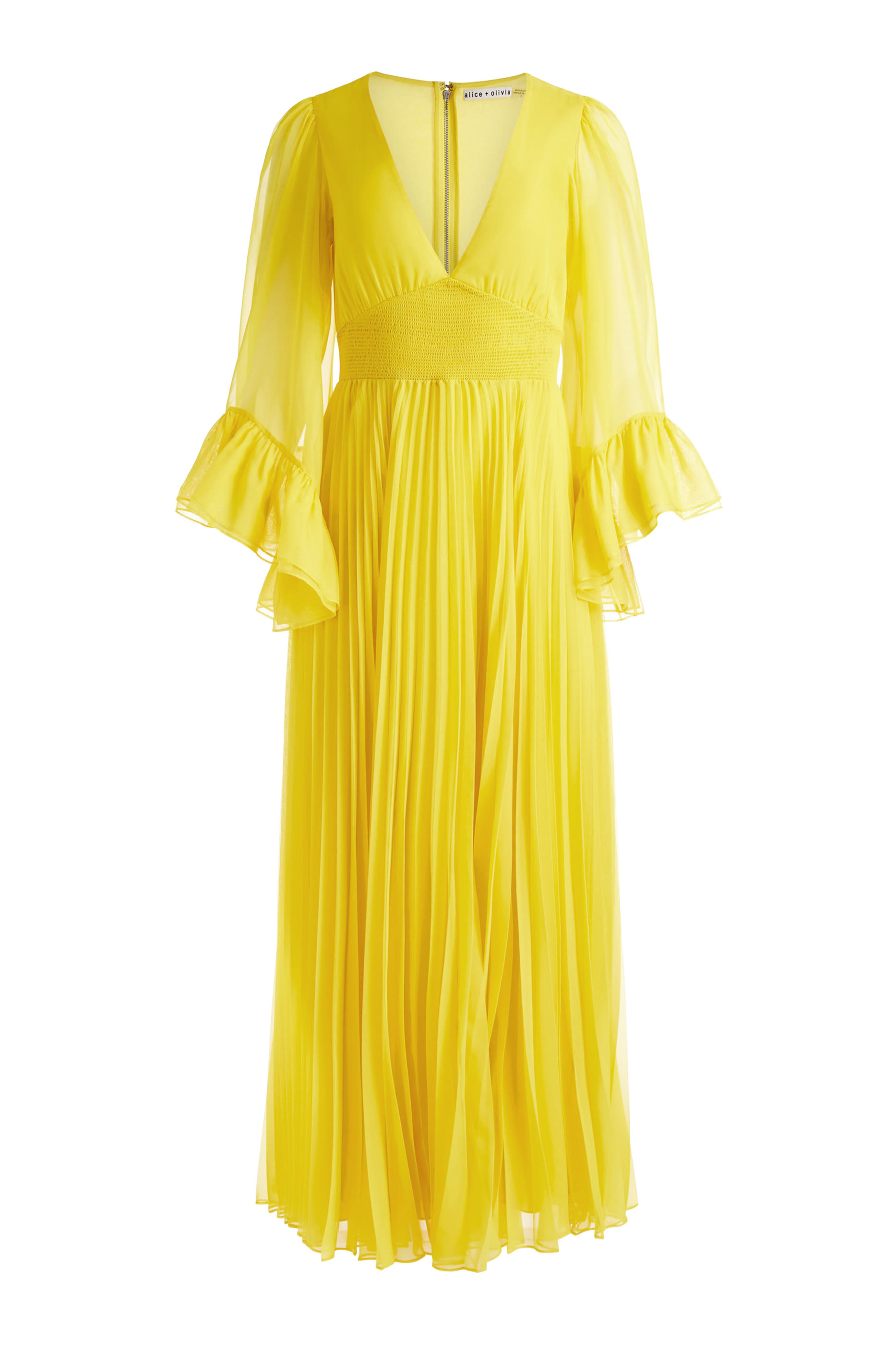 Selene Deep V Pleated Maxi Dress