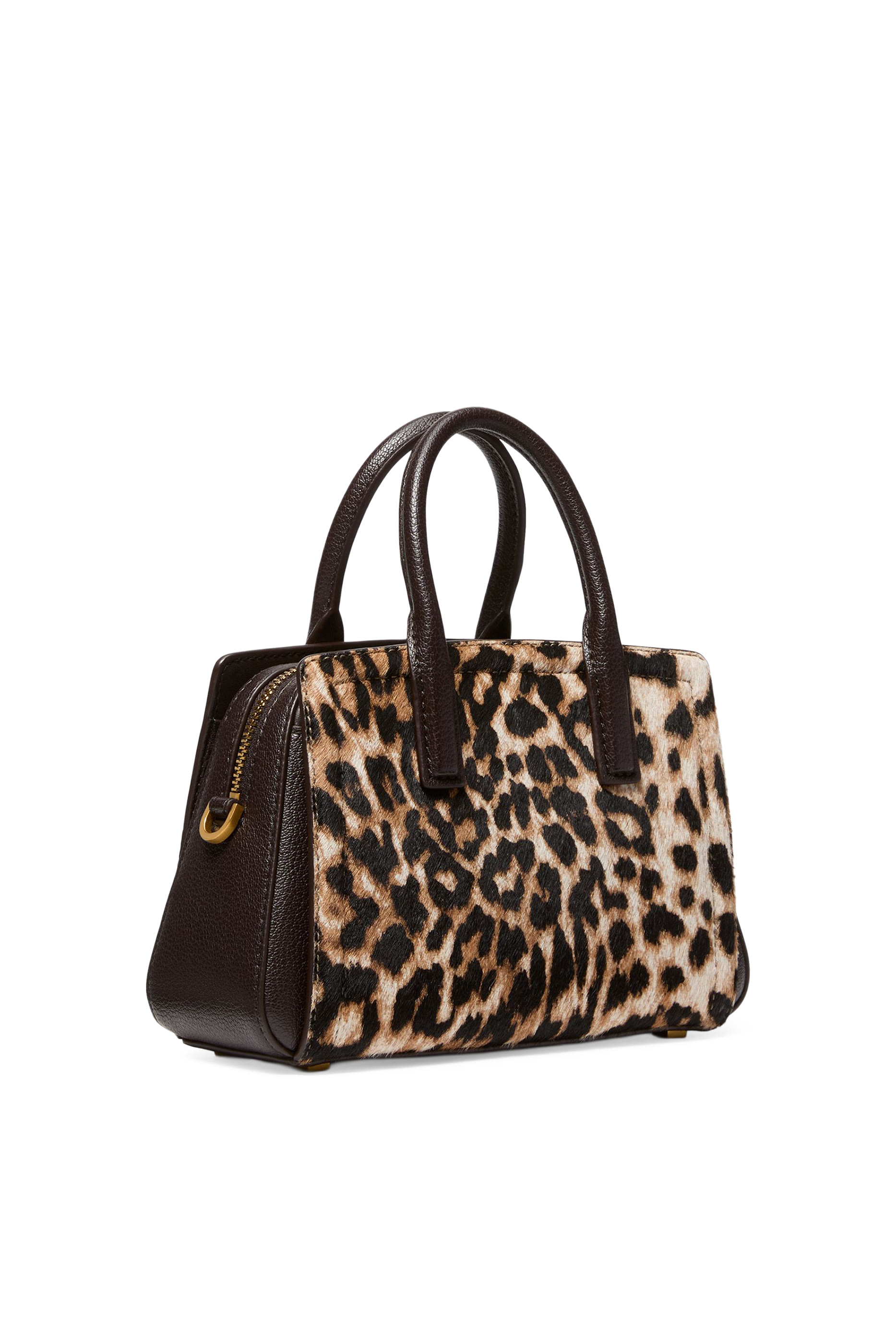  Laila Small Leopard Print Calf Hair Satchel