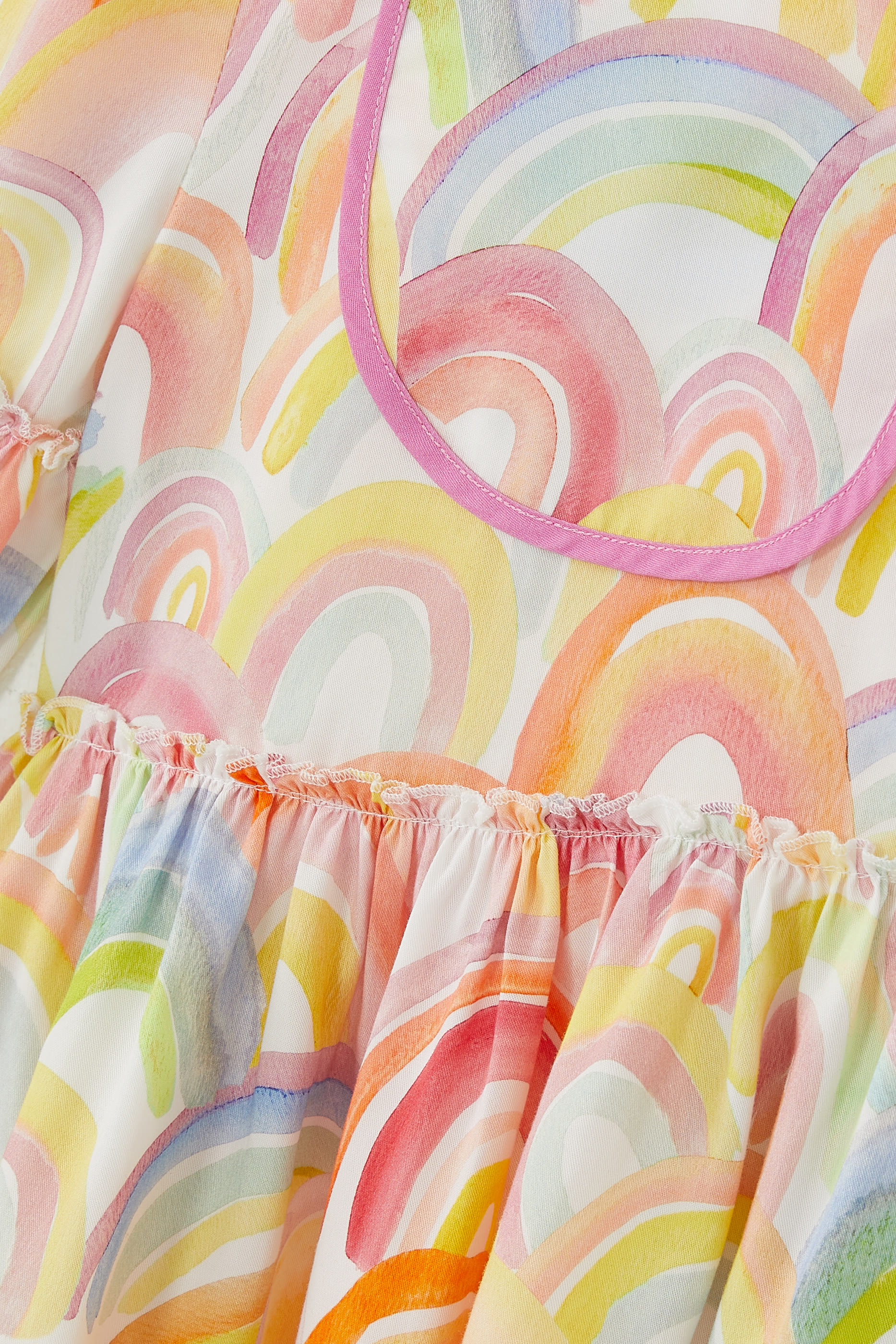 Kids Rainbow Printed Asymmetric Dress