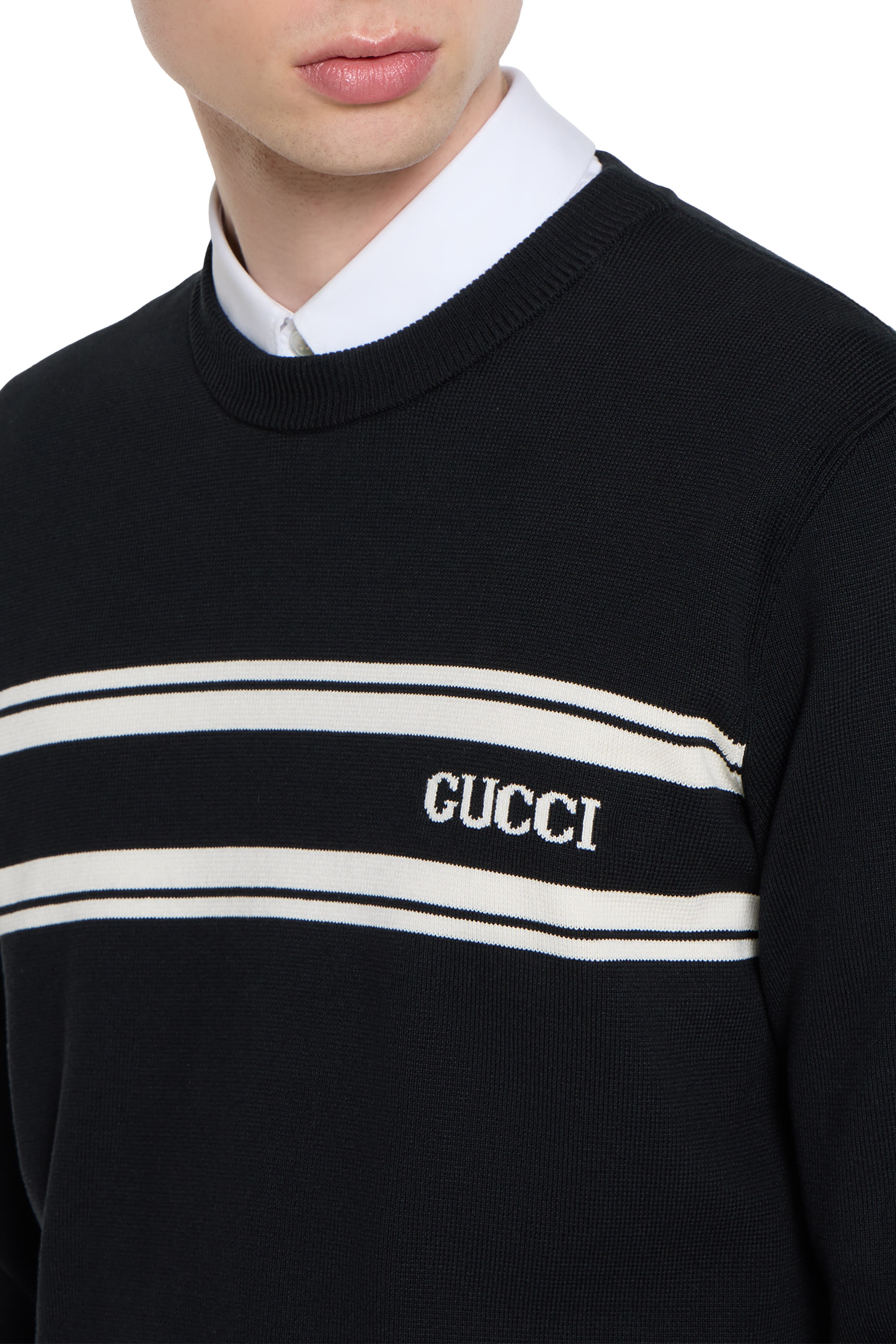 Intarsia Silk Cotton Sweater