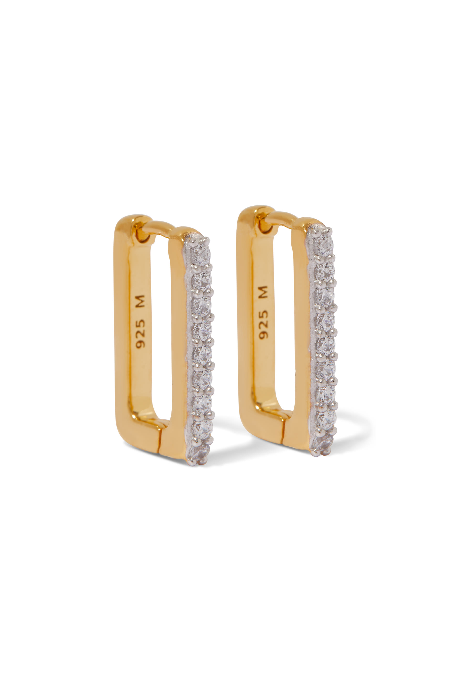 Ovate Pav&eacute; Hoop Earrings