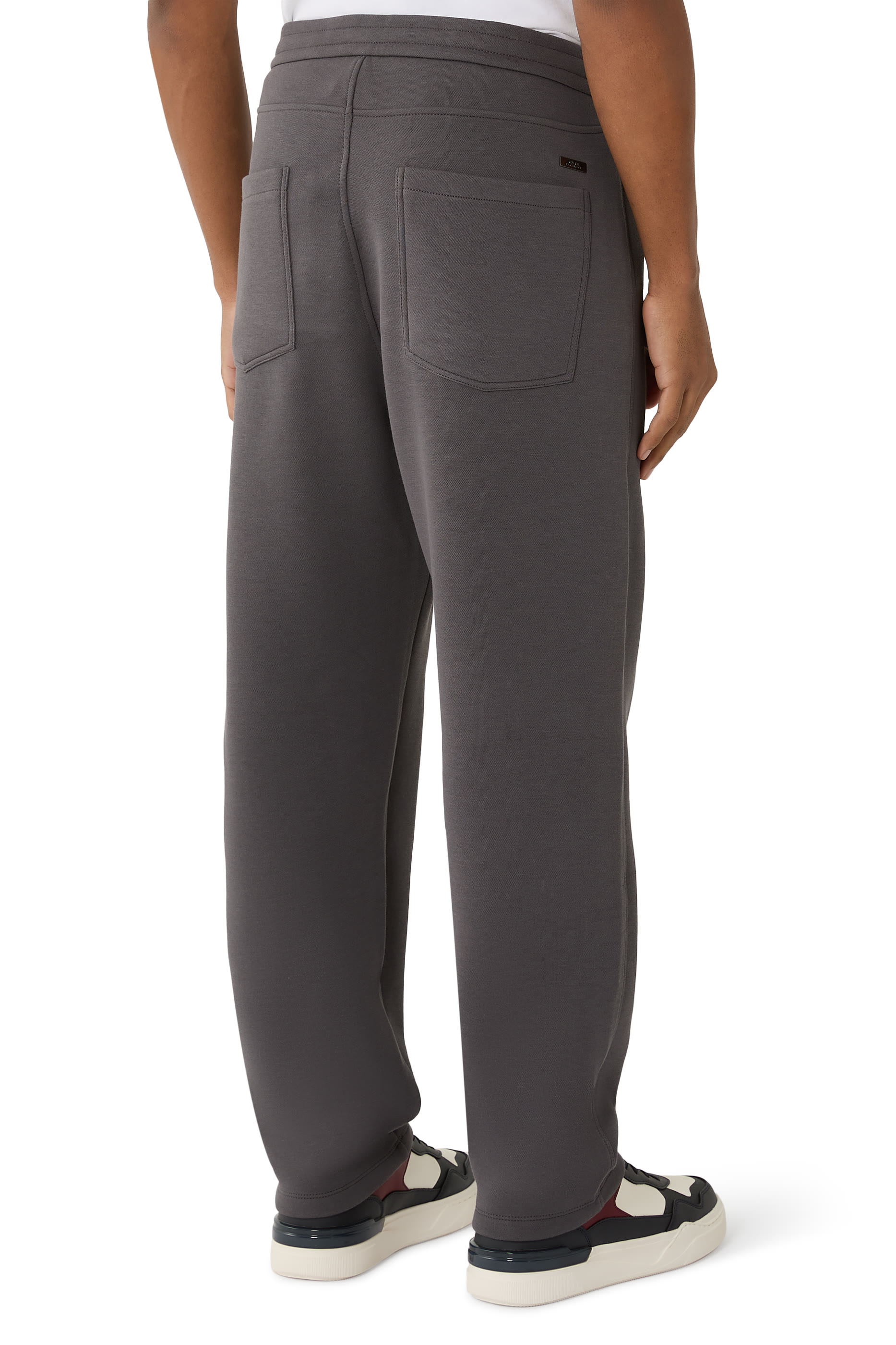 Cotton-Blend Pique Straight Pants