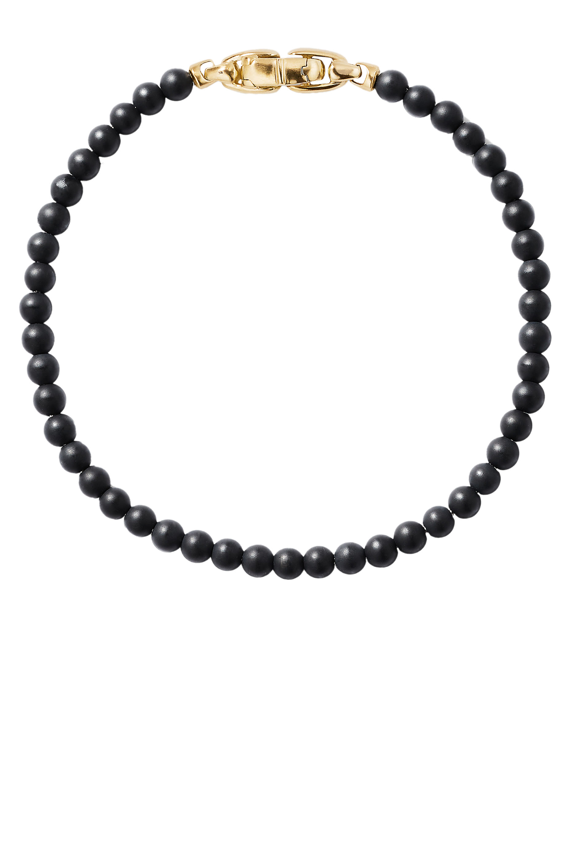 Spiritual Beads Bracelet, 18k Yellow Gold & Onyx