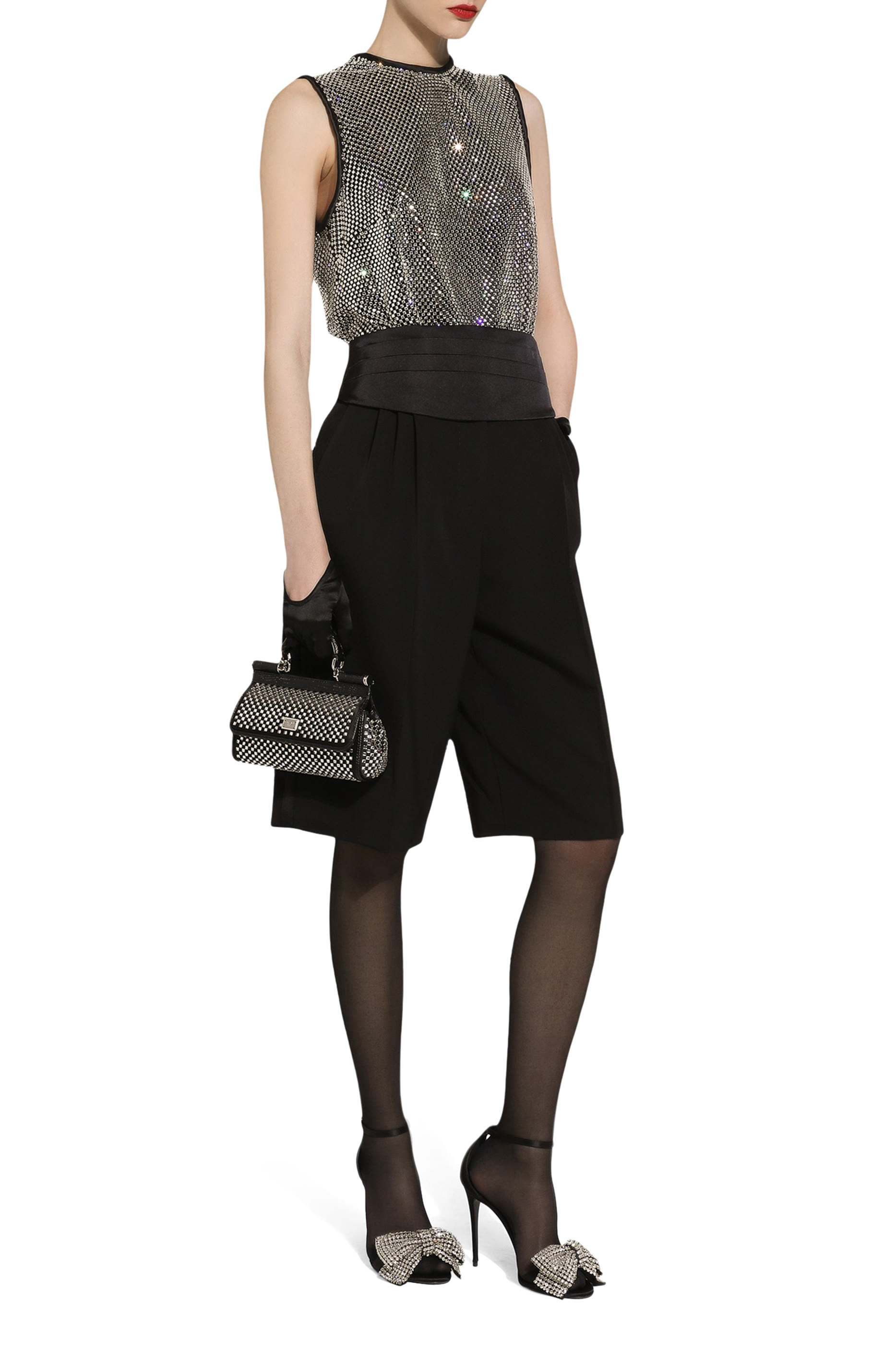 All-Over Crystal Small Sicily Bag