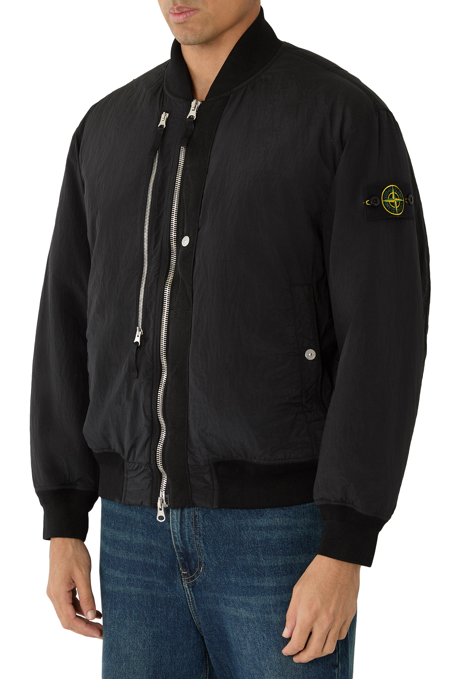 Anti-Drop and Zip Pockets Bomber Jacket