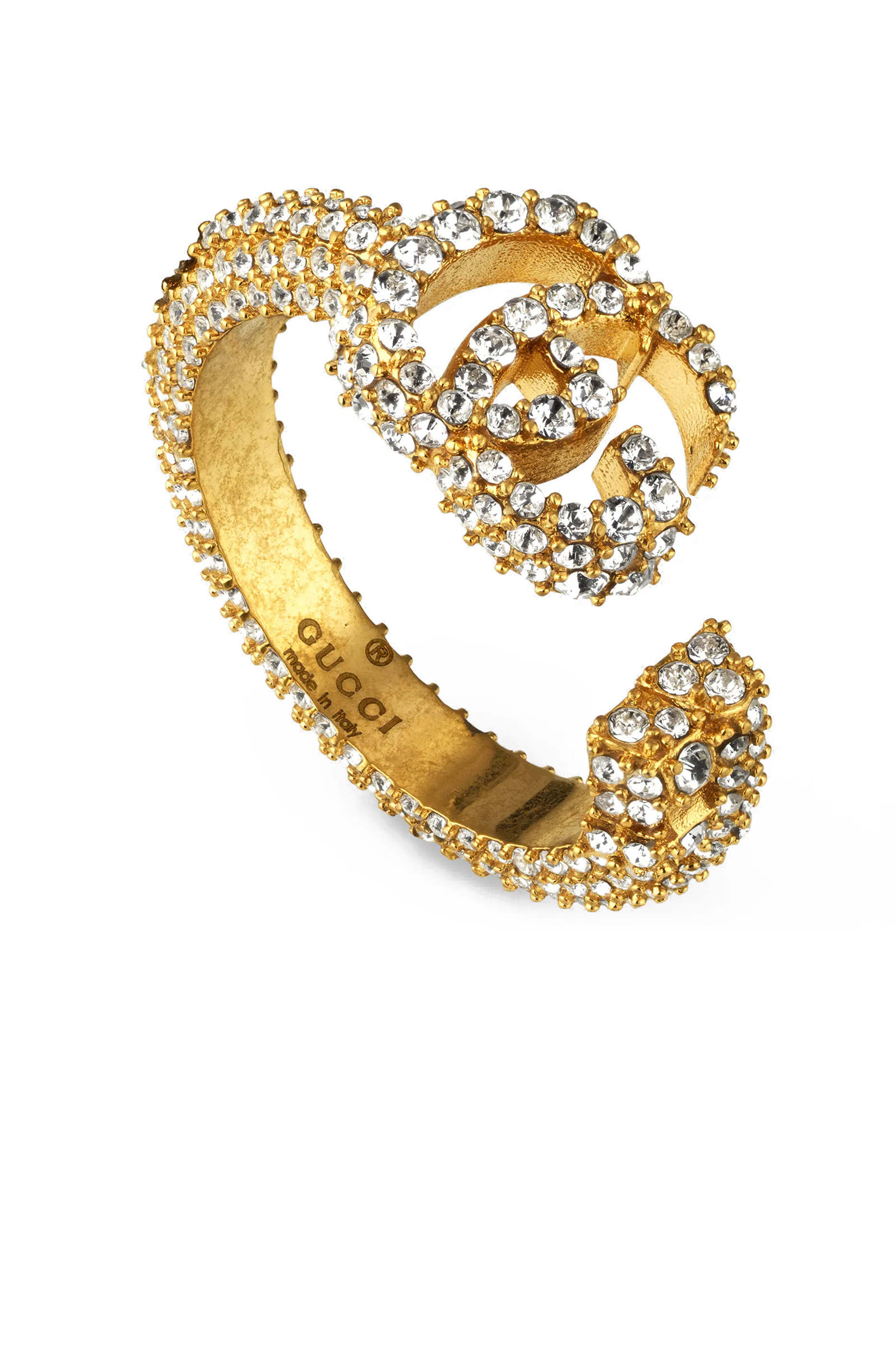 Double G Key Ring with Crystals