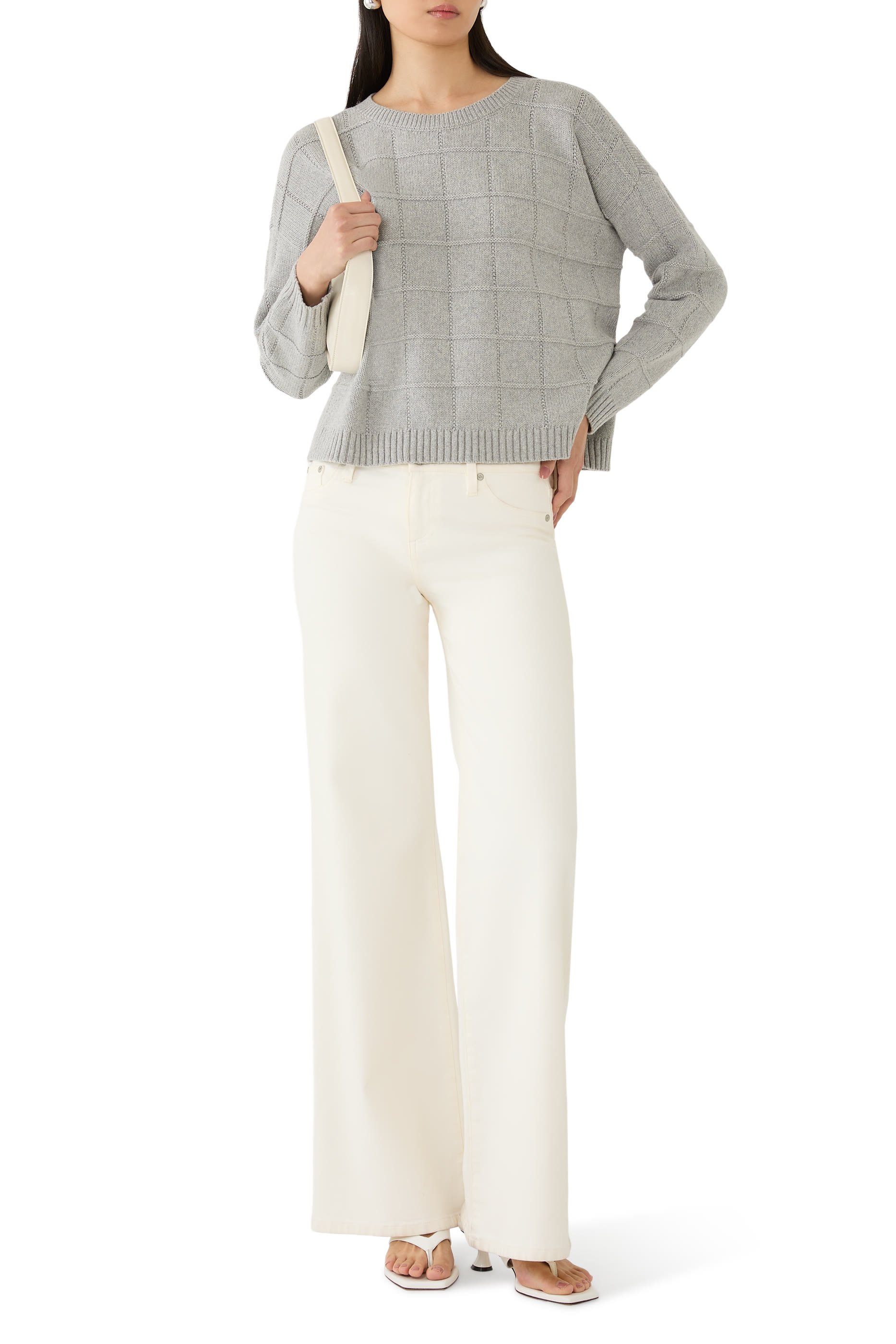 Cotton & Recycled Cashmere Crew Neck Top