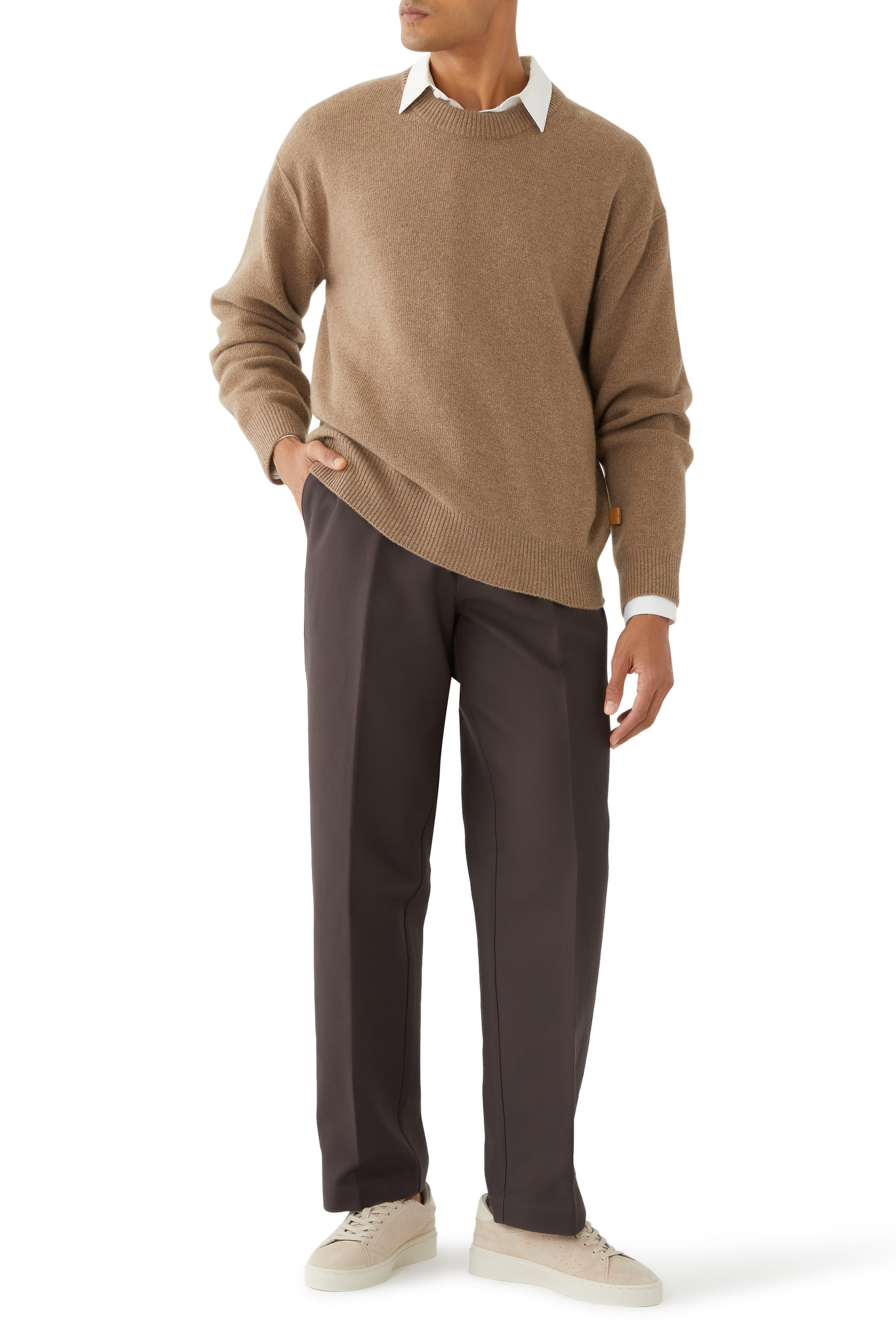 Straight-Leg Canvas Pants