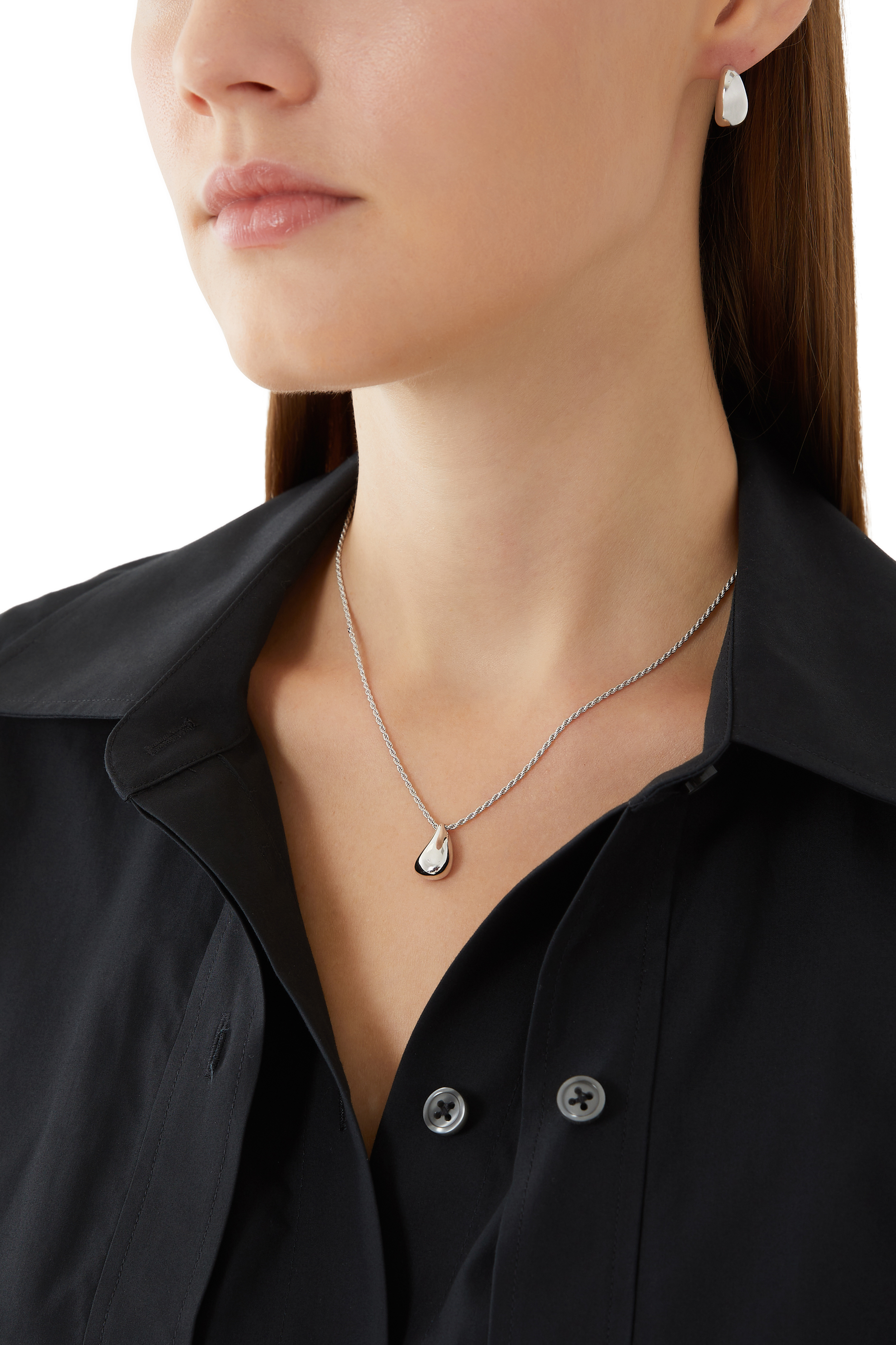 Savi Sculptural Droplet Pendant Necklace, 18k Recycled Gold-Plated Vermeil & Recycled Sterling Silver