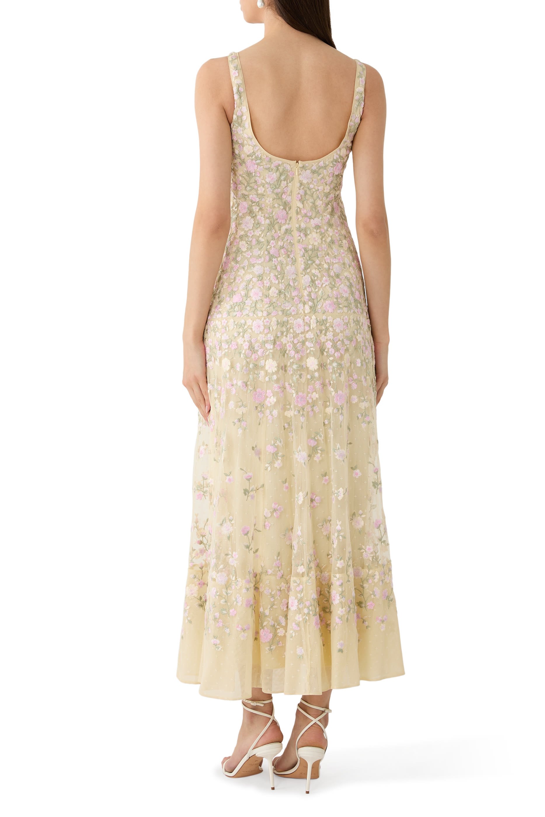 Sylvia Rose Scoop Neck Ankle Gown 