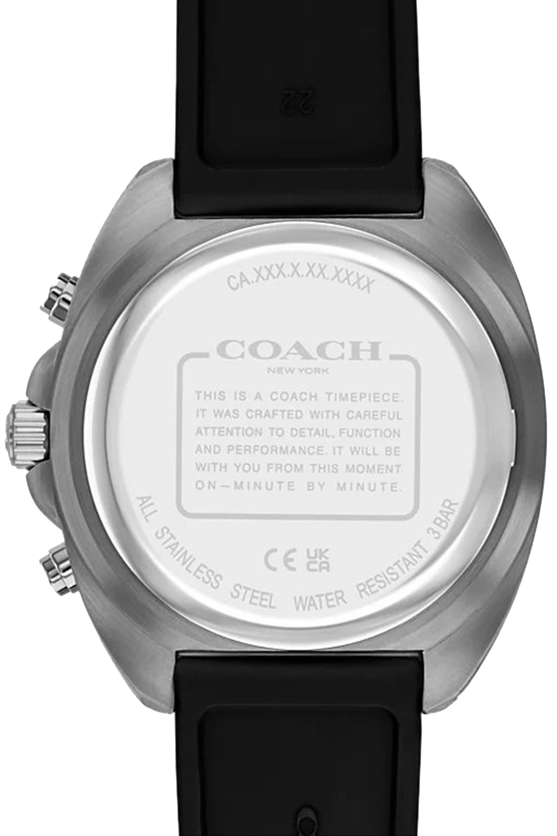 Charter Grey IP Silicone Strap Chronograph Watch