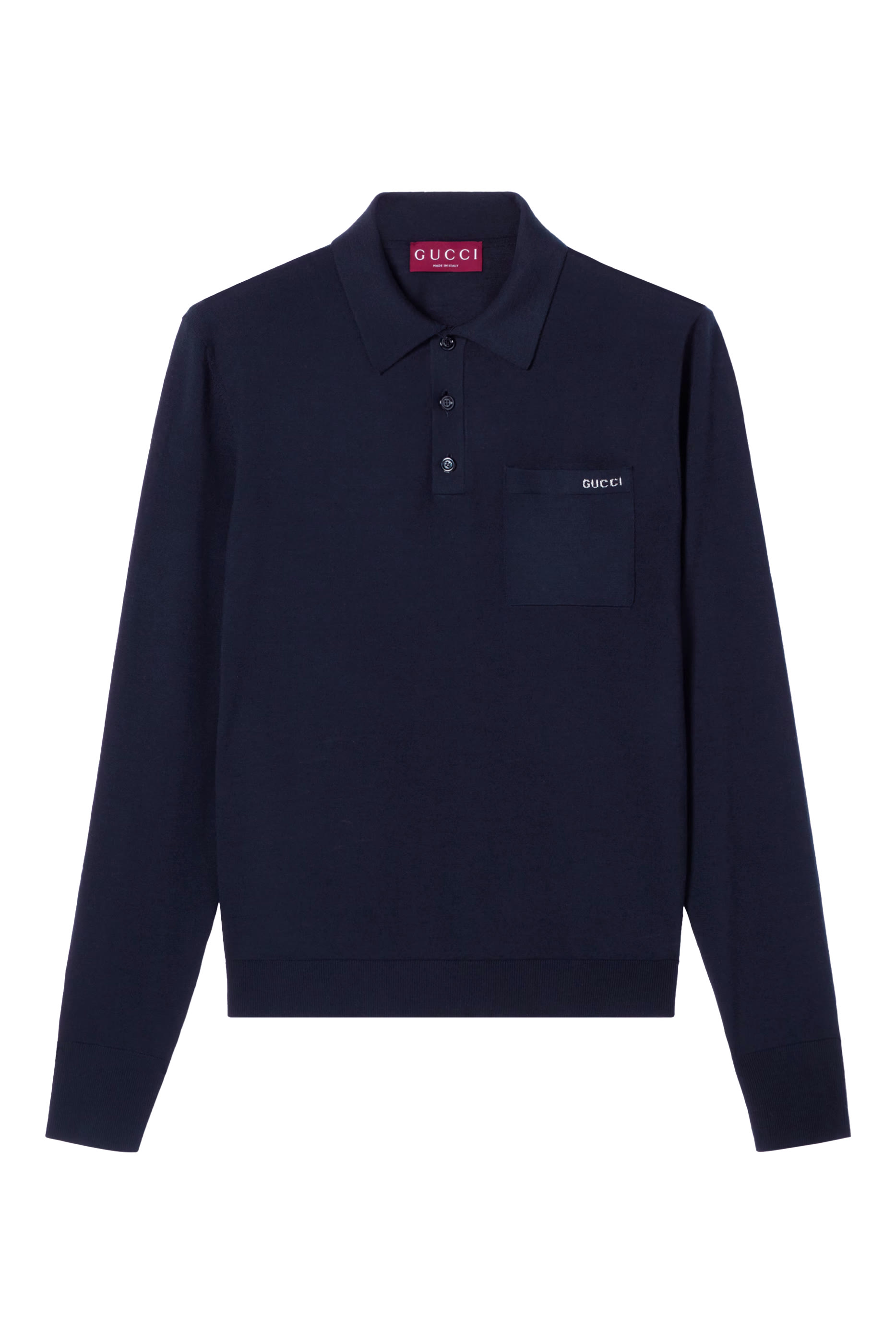 Fine Wool Knit Polo Top