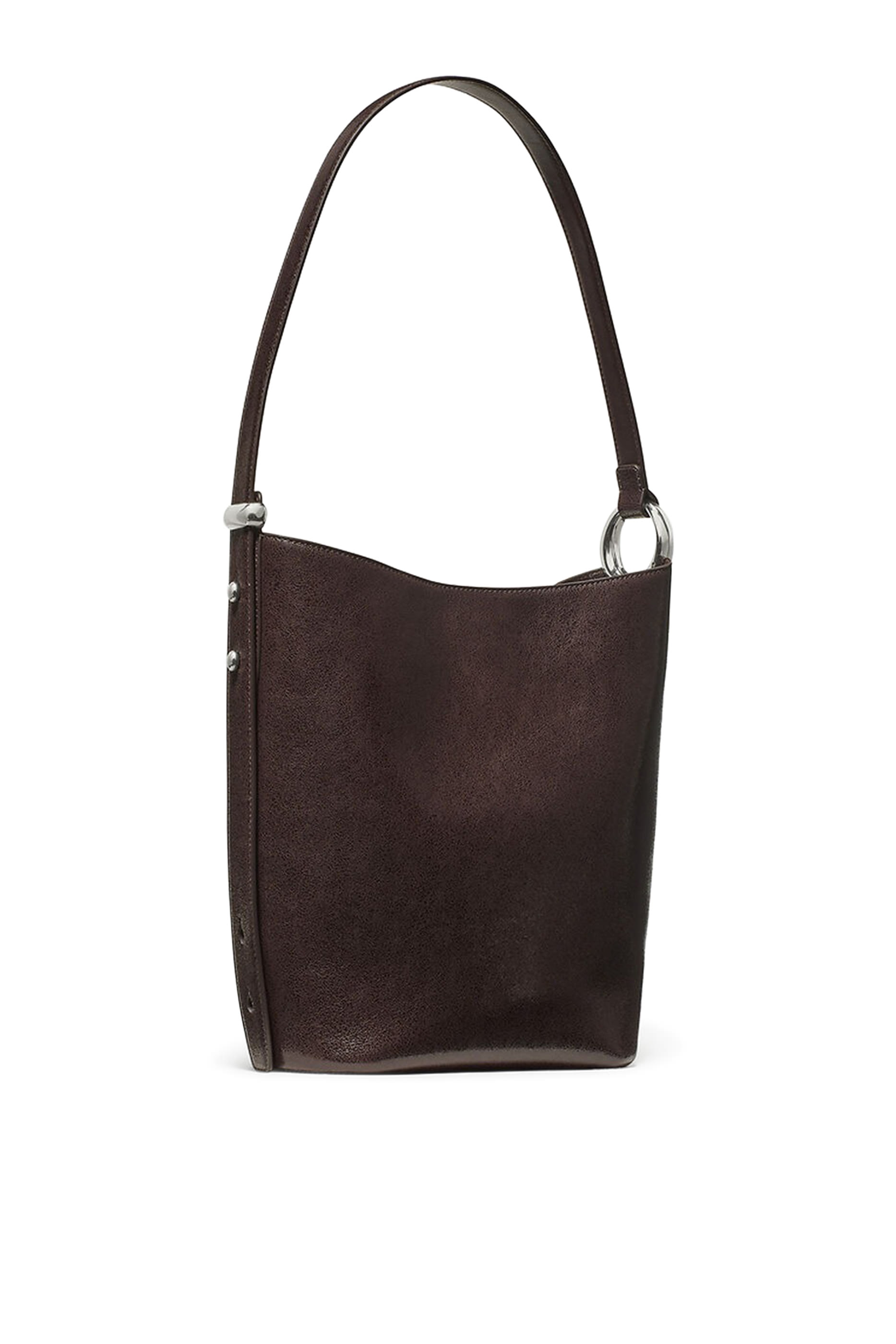 Halo Glazed Leather Bucket Bag