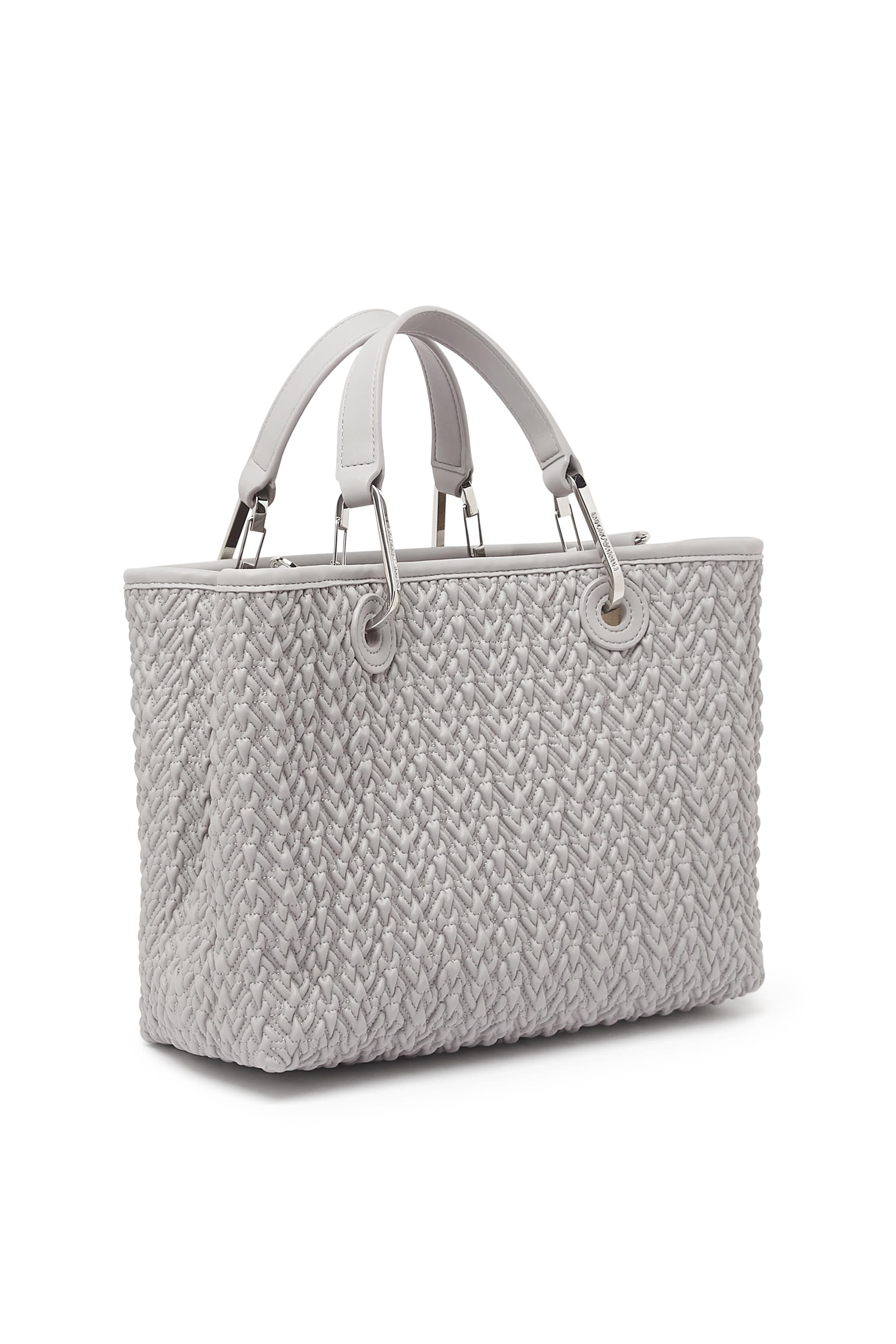 MyEA Small Shopper Bag in Interwoven Leather