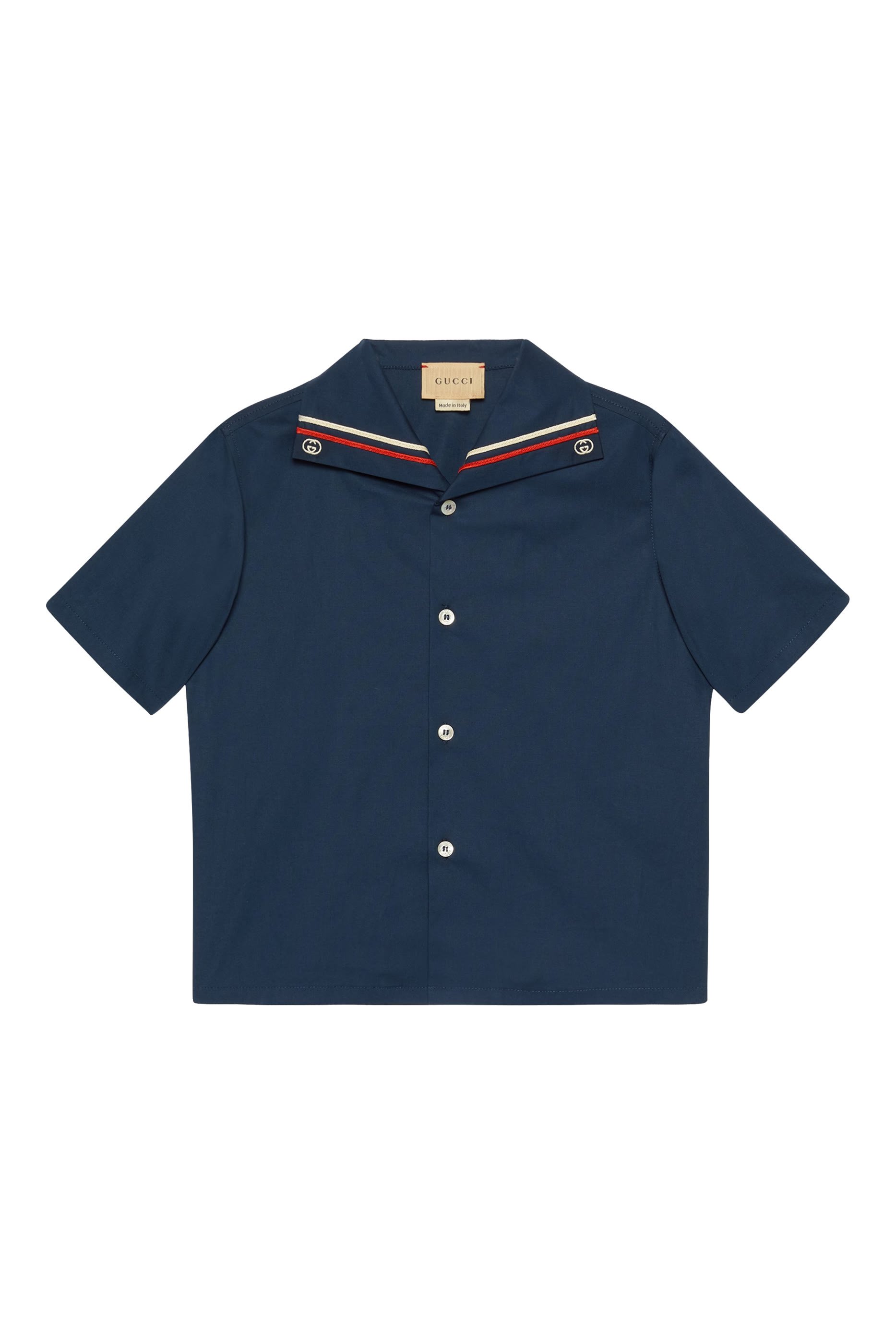 KIds Interlocking G Embroidered Shirt