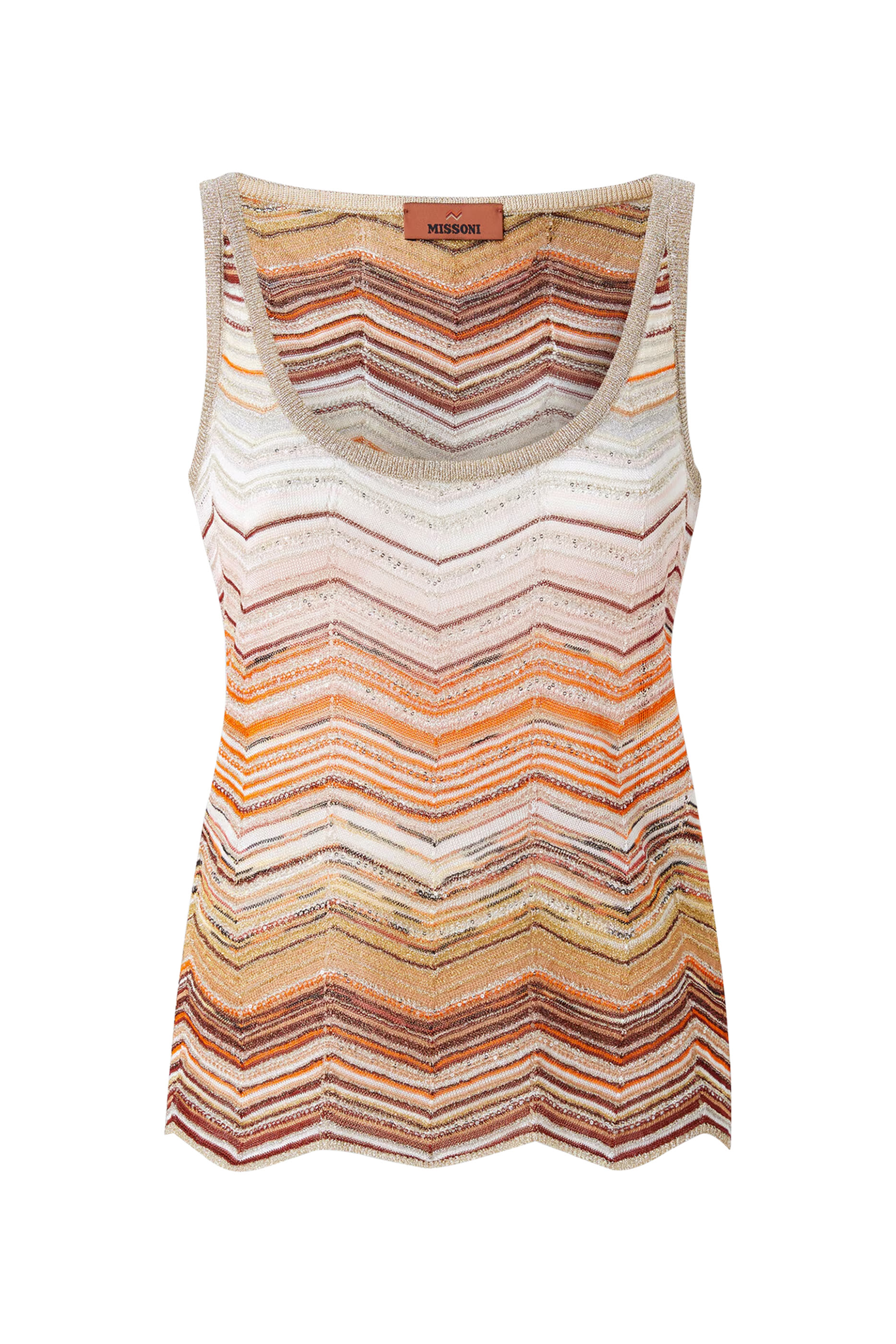 Chevron Lam&eacute; Sequins Tank Top