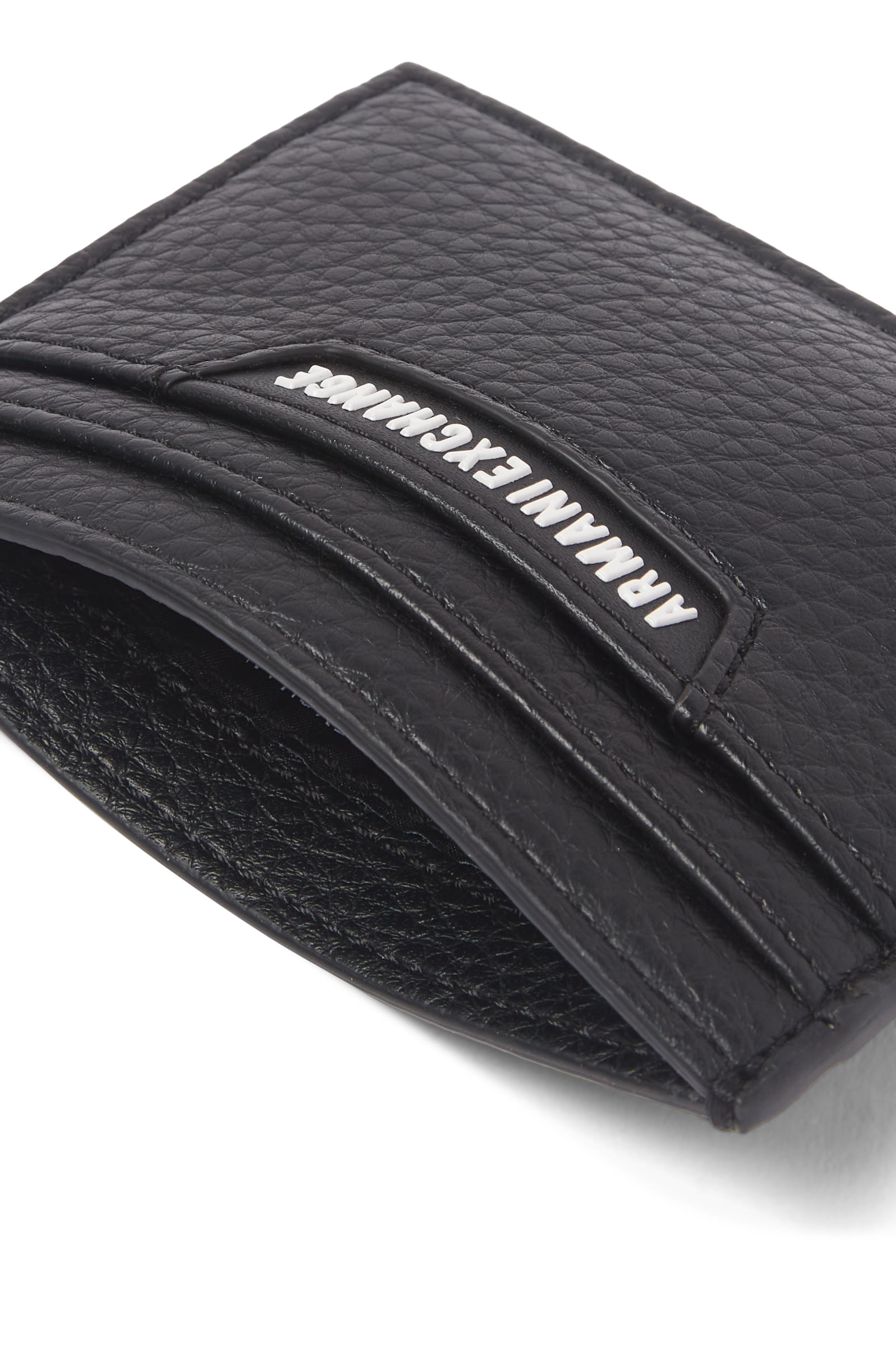 Logo Faux Leather Card Holder