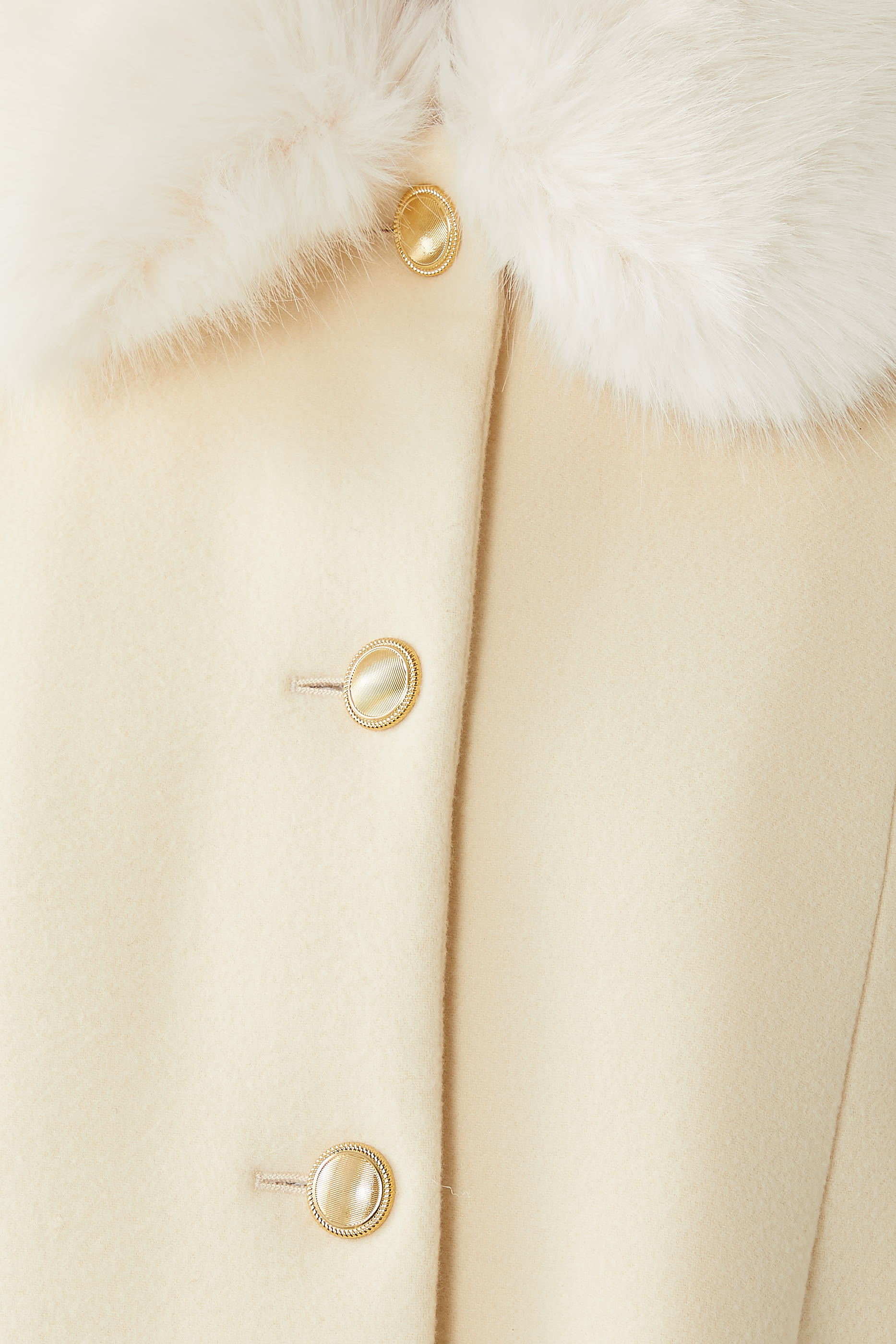Faux Fur Collar Wool Jacket