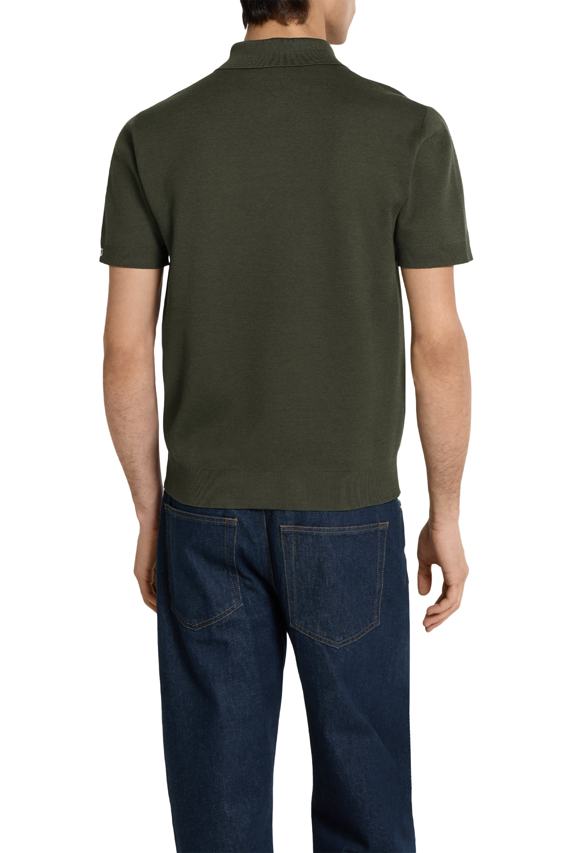 Logo Silk Cotton Knit Polo Shirt