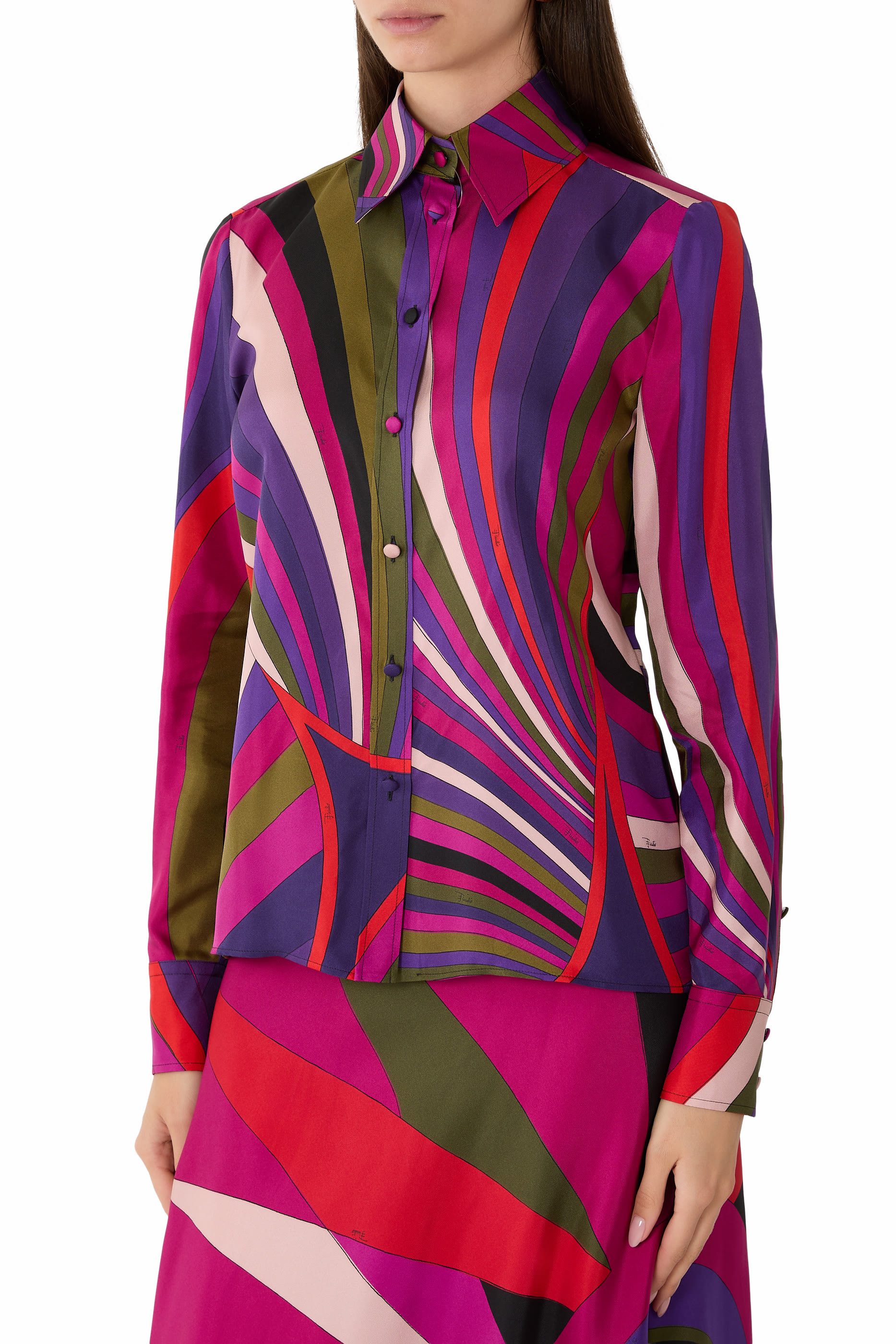 Iride Print Silk Twill Shirt