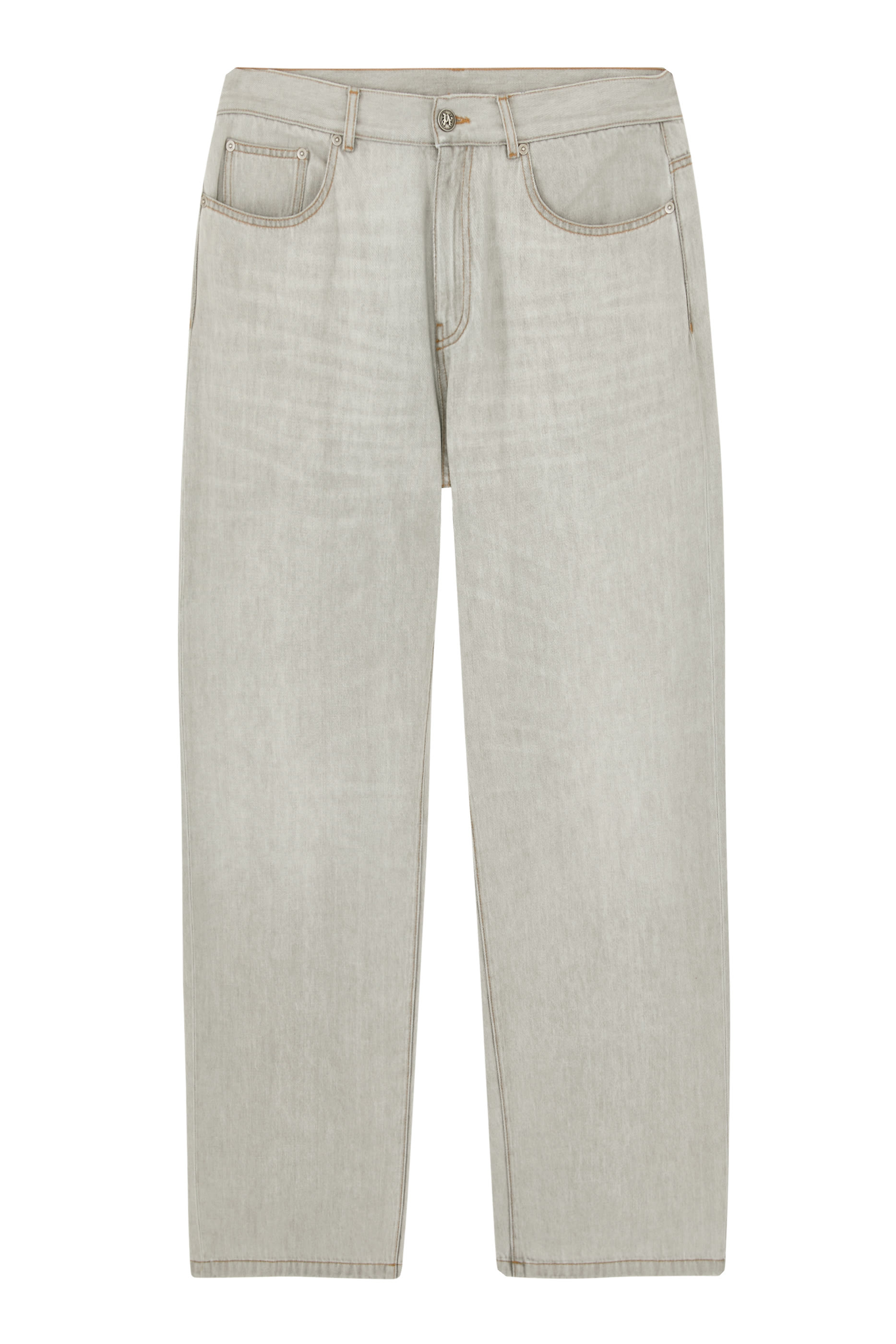 Curved Logo Loose Denim Pants