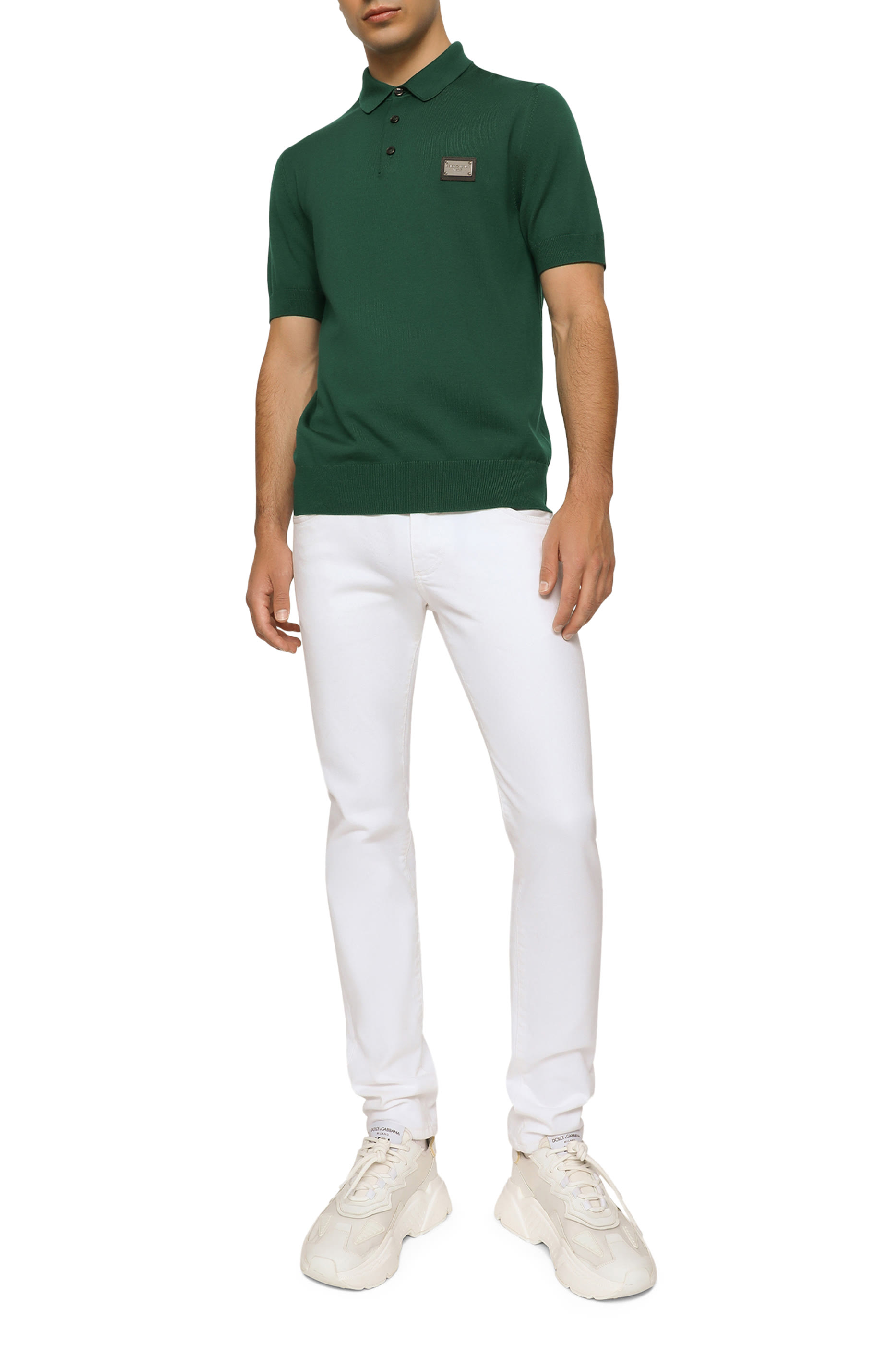 Logo Tag Wool Polo-Shirt