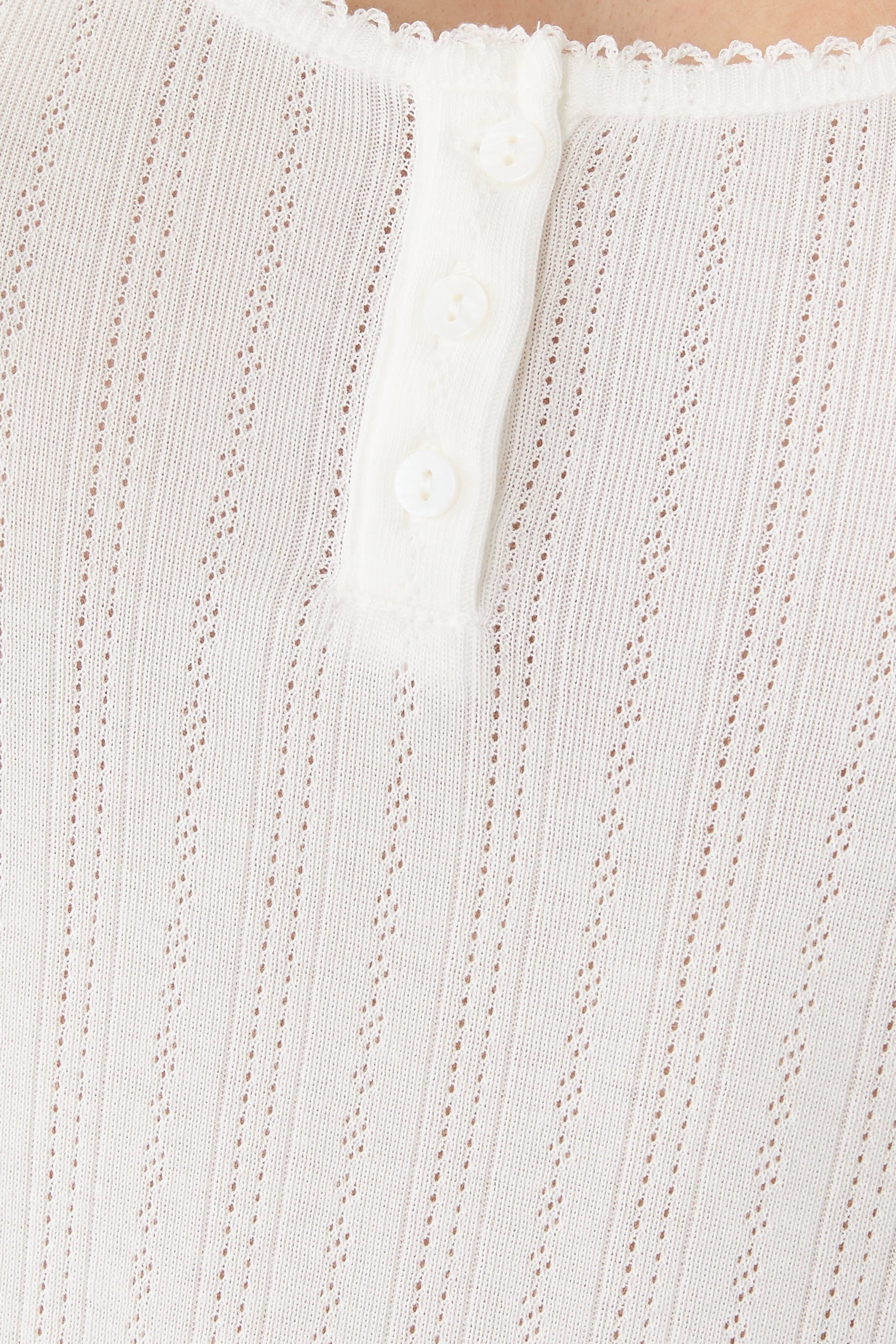  Pointelle Scoop Neck Pajama Top 